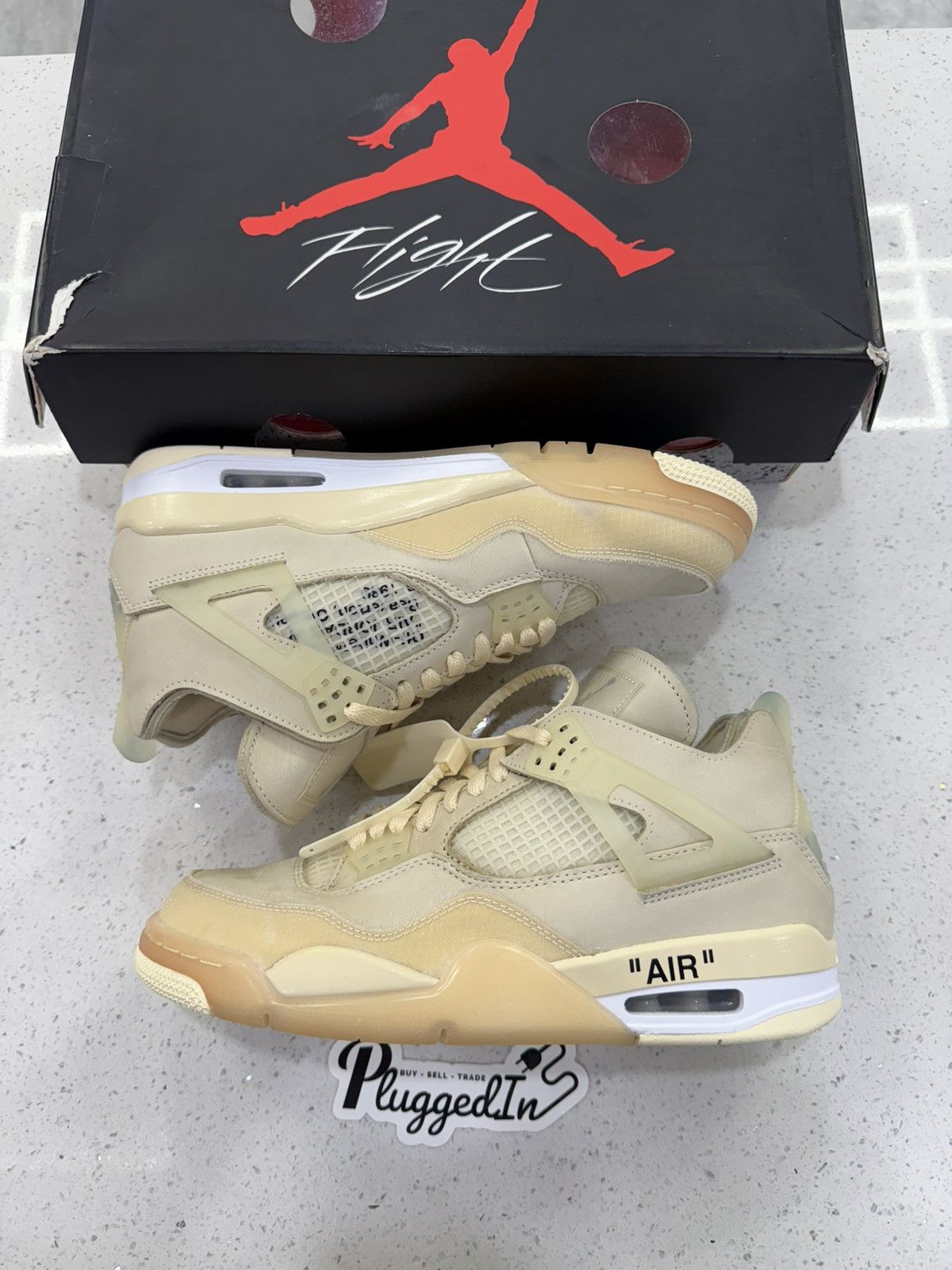 Jordan Brand × Off-White Off White Jordan 4’s Size 8.5 Mens Size US 8.5 / EU 41-42 - 2 Thumbnail