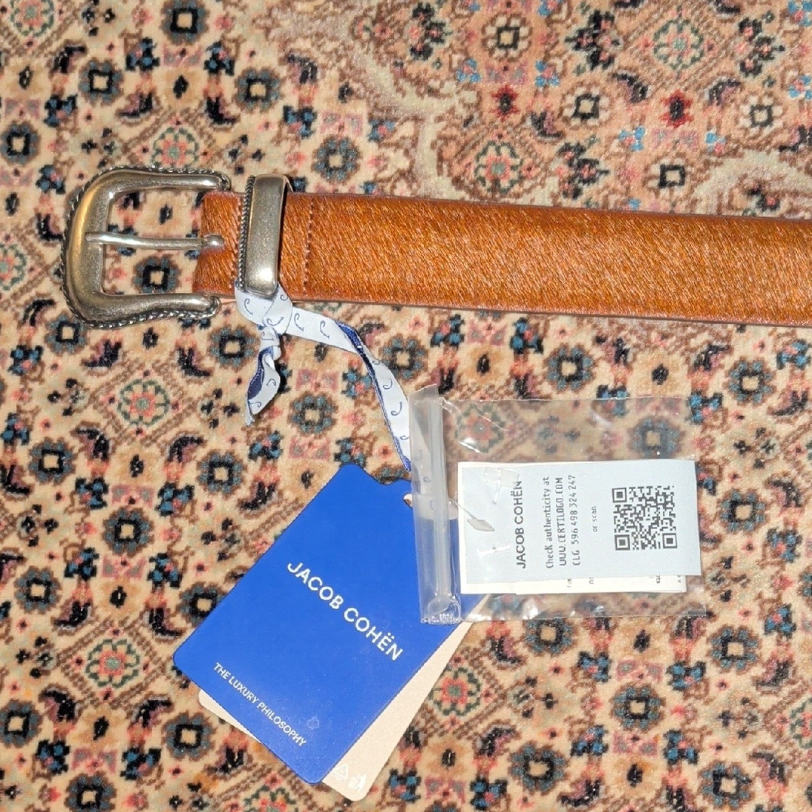 Jacob Cohen Jacob Cohen Brown Leather Belt with Silver Buckle Size ONE SIZE - 1 Thumbnail