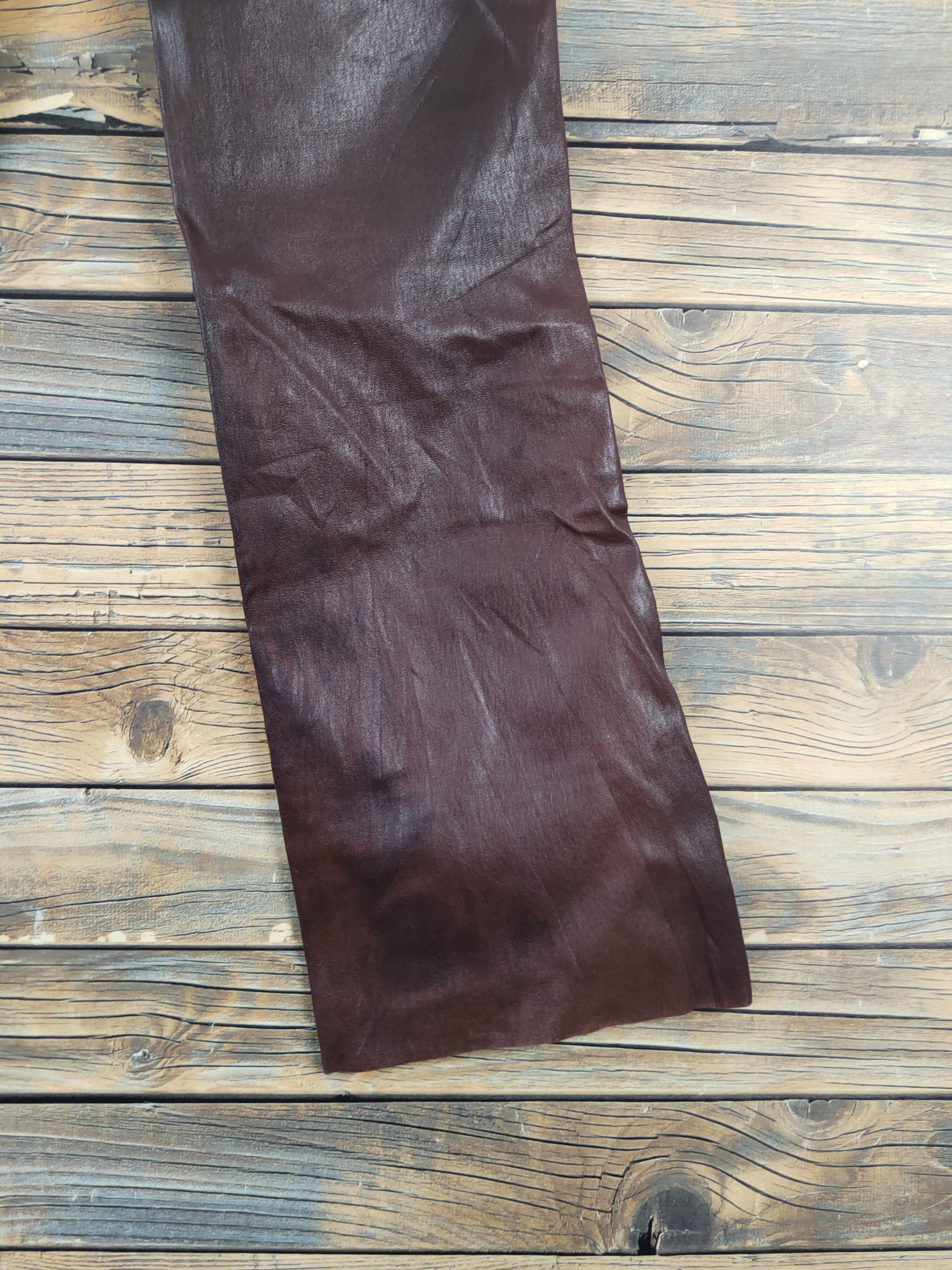 Leather DL Japan Vintage Dark Brown faded Leather lamb Pants #W1885 Size US 28 / EU 44 - 12 Thumbnail