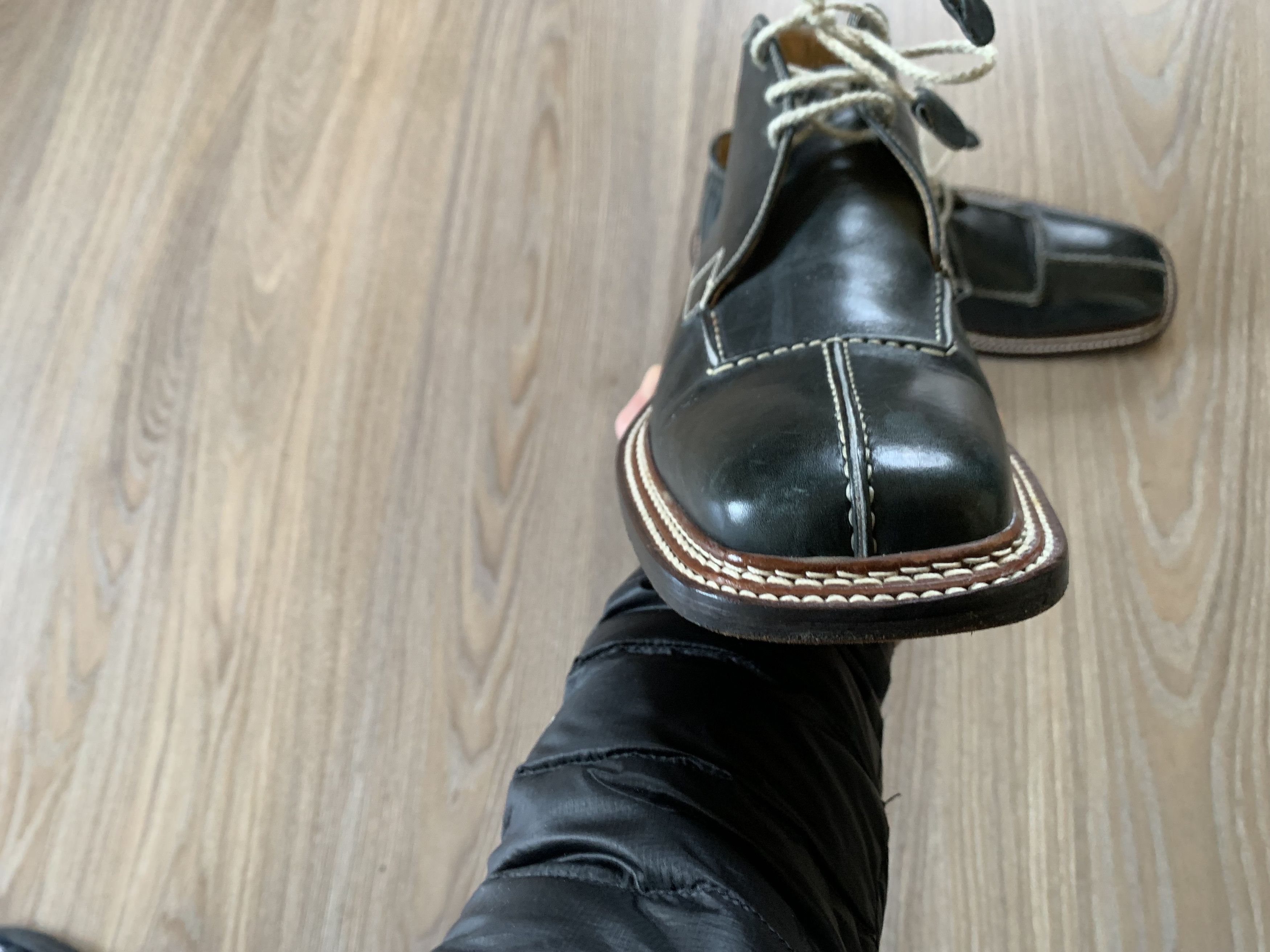 Designer × Vintage Cox & Wilson Men’s Vinatge Italy High Leather Shoes Size US 10 / EU 43 - 4 Thumbnail