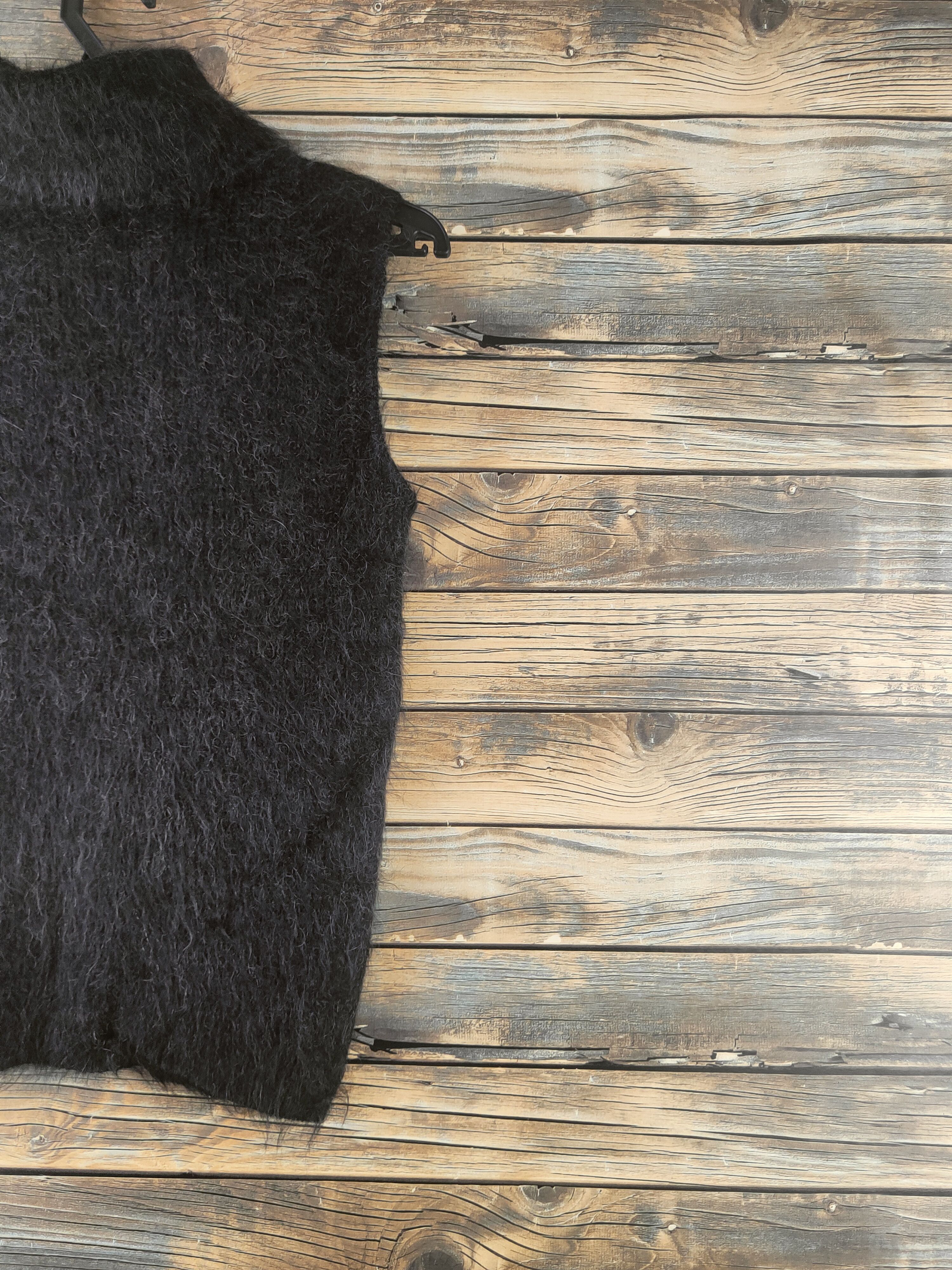 Japanese Brand DL Indivi Black Fur Mohair Knitwear #46-507 Size XS / US 0-2 / IT 36-38 - 9 Thumbnail