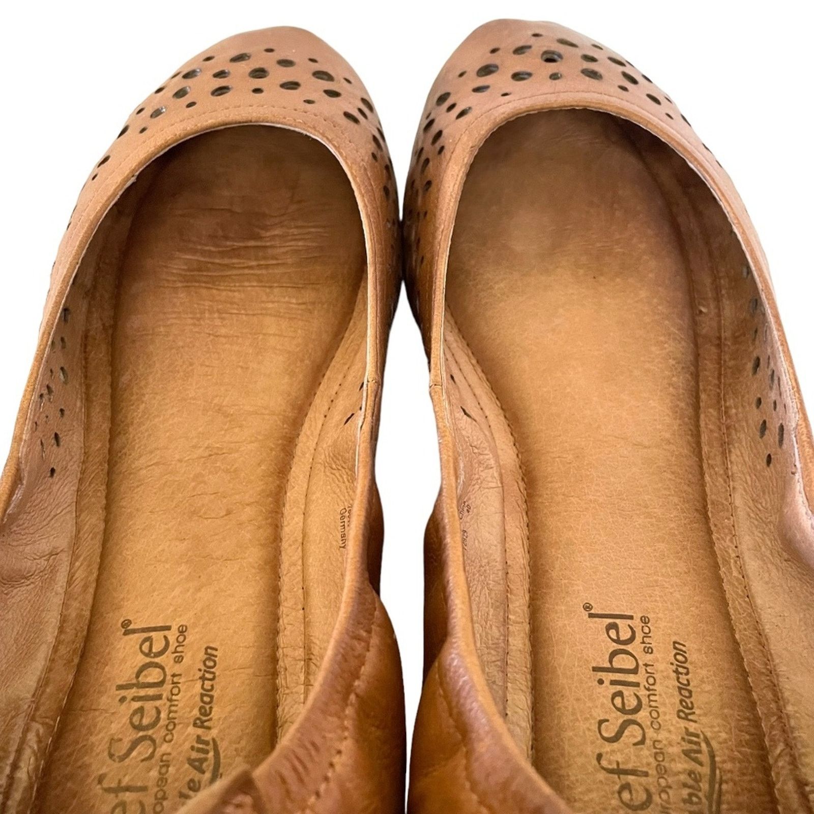 JOSEF SEIBAL Josef Seibel Pippa 29 Camel Tan Leather Ballet Flat Shoes Size US 9.5 / IT 39.5 - 8 Thumbnail