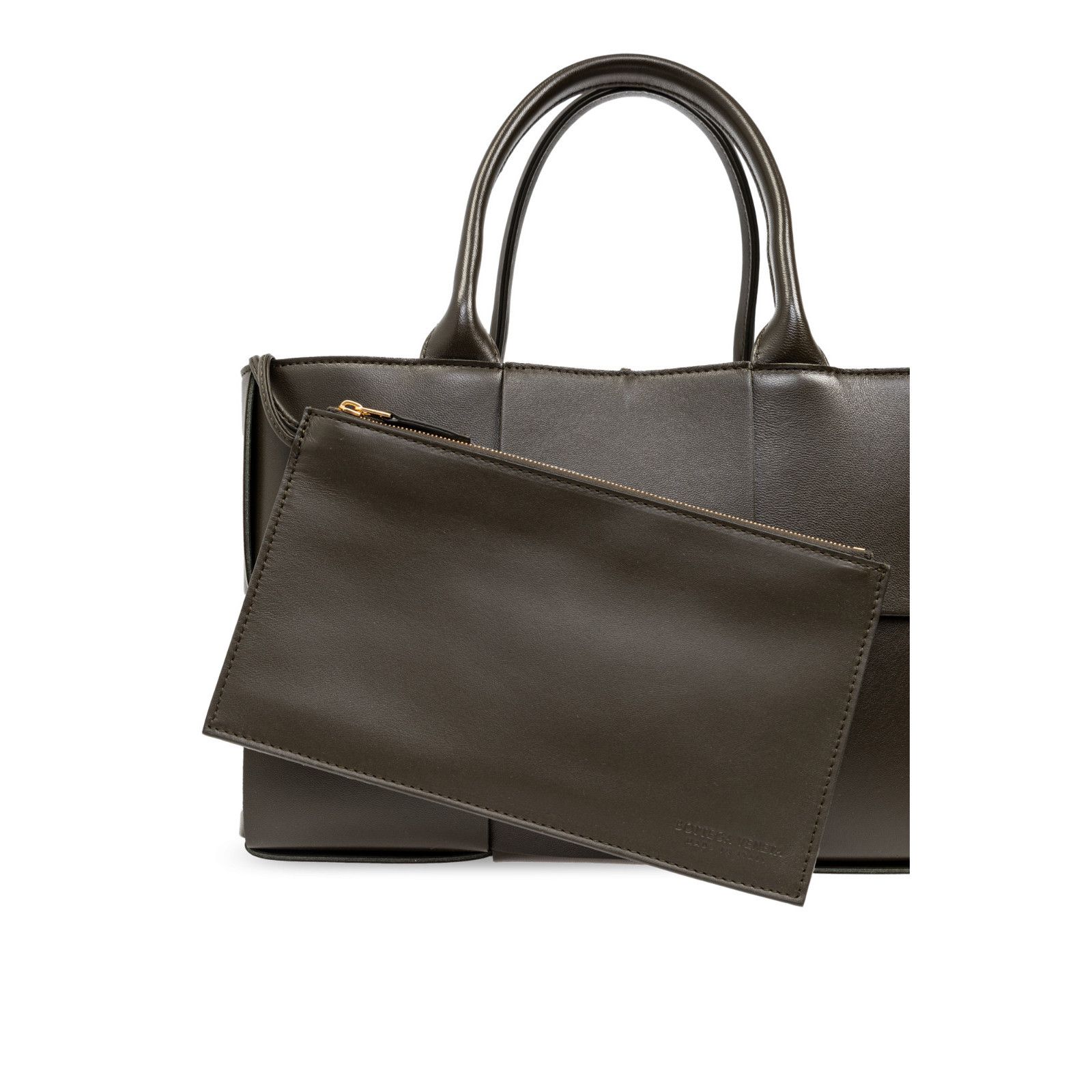 BOTTEGA VENETA Arco Small $3700 Kaki Intreccio Tote Bag New