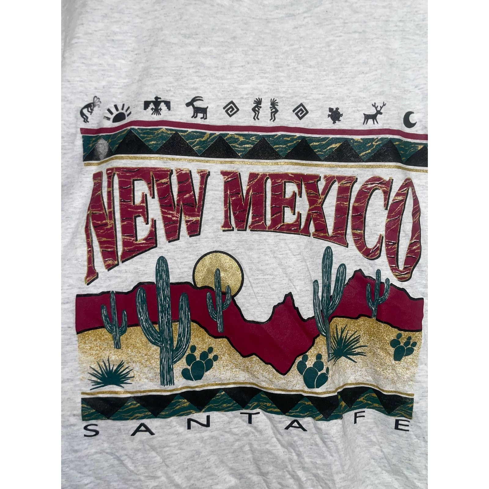Jerzees 90s NM New Mexico Santa Fe Cactus Desert Shirt 1990s Large Size US L / EU 52-54 / 3 - 5 Thumbnail