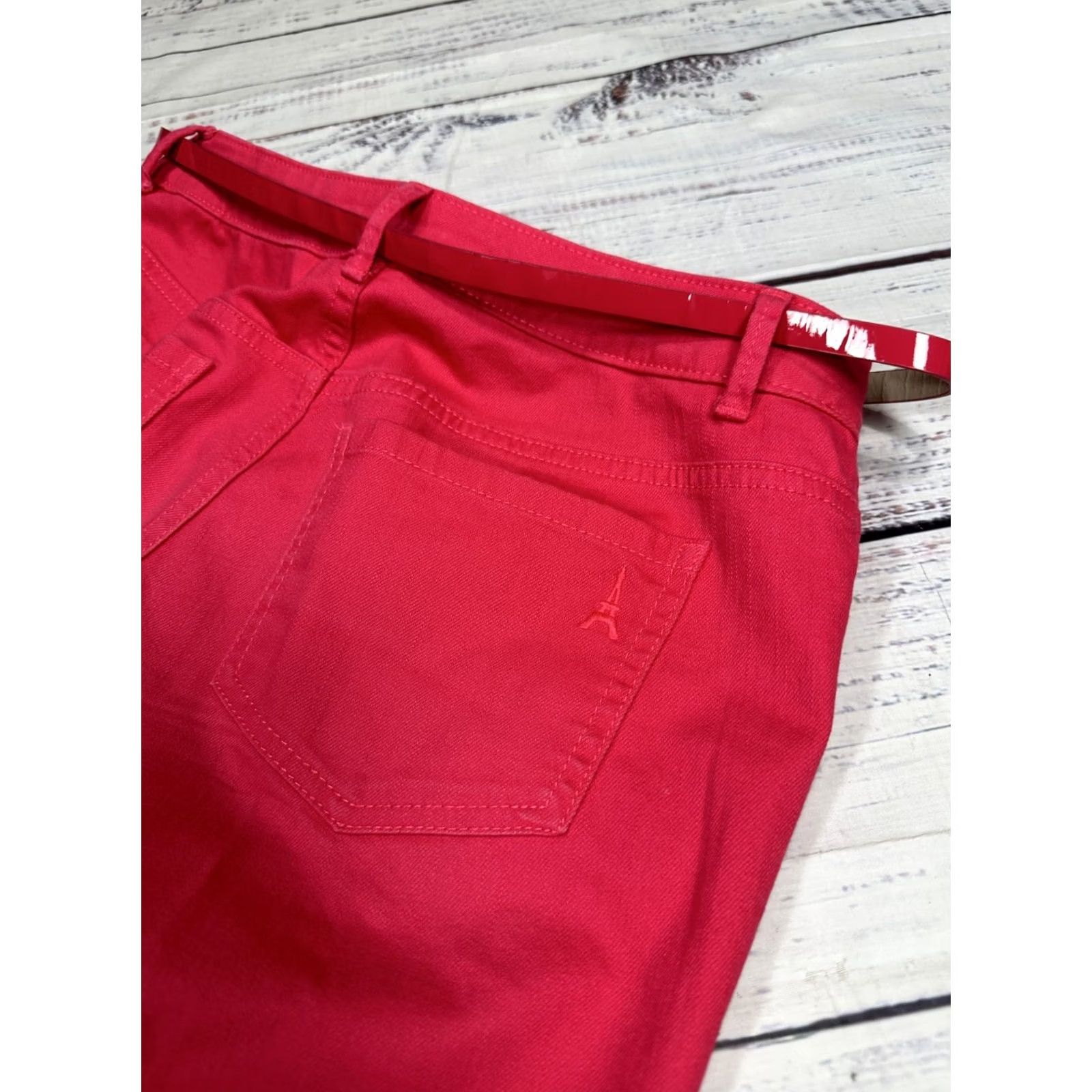 Vintage ELLE Pink Jeans Belted Cotton Straight Leg 4 Women's Pants Regular Size 4 Size 27" / US 4 / IT 40 - 7 Thumbnail