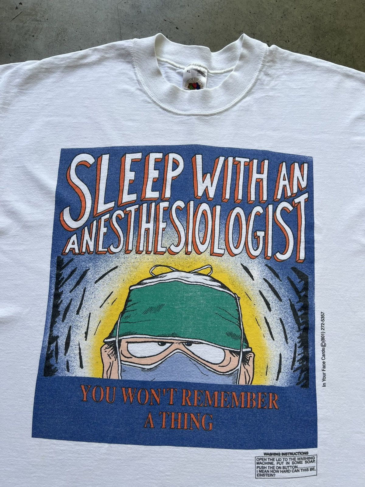 Vintage VTG ‘90s Sleep With An Anaesthesiologist Medicine Tee Shirt Size US XL / EU 56 / 4 - 3 Thumbnail