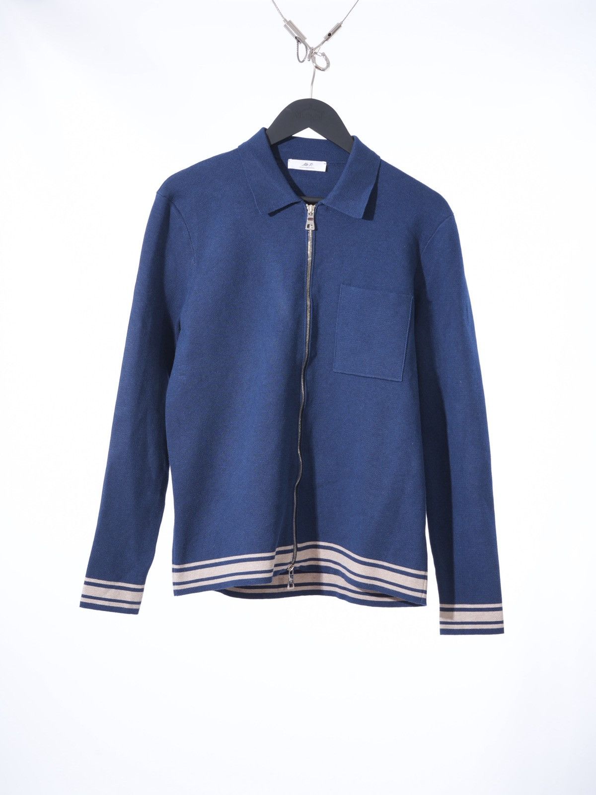 Mr P. MR P. Striped Knitted Lightweight Jacket Overshirt Size US S / EU 44-46 / 1 - 1 Thumbnail