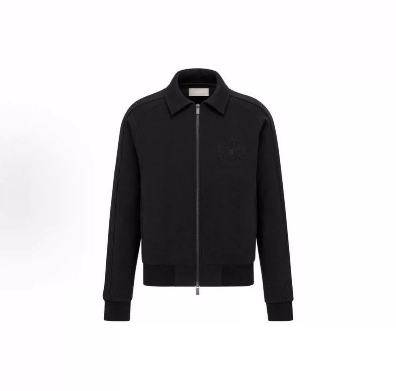 Dior Dior FW22 Solid Color Logo Embroidered Lapel Zipper Jacket Size US S / EU 44-46 / 1 - 1 Thumbnail