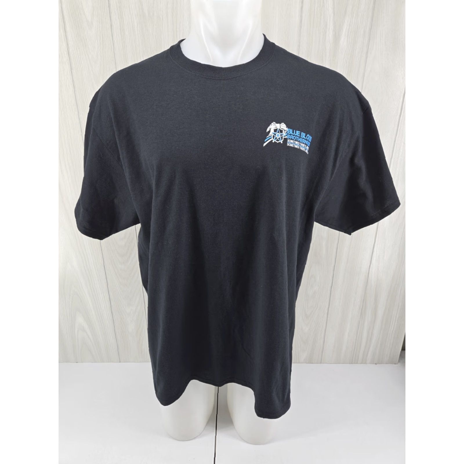 Port & Company VINTAGE Blue Blood Brotherhood Police T Shirt XL Black Size US XL / EU 56 / 4 - 3 Thumbnail