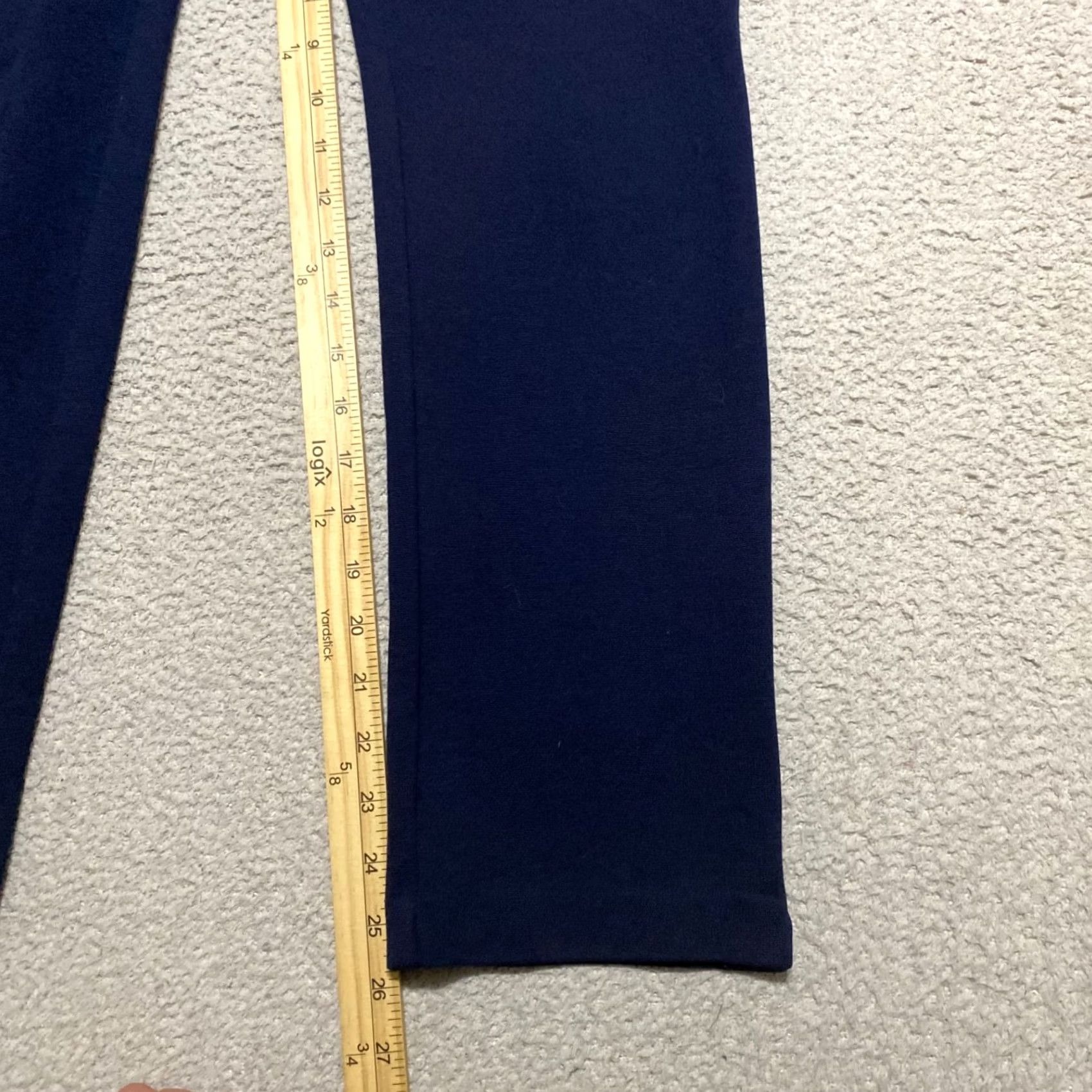 Vintage Chico's Pants Women 4P Solid Blue Straight Pull On Mid Rise Ankle Petite Size 27" / US 4 / IT 40 - 5 Thumbnail