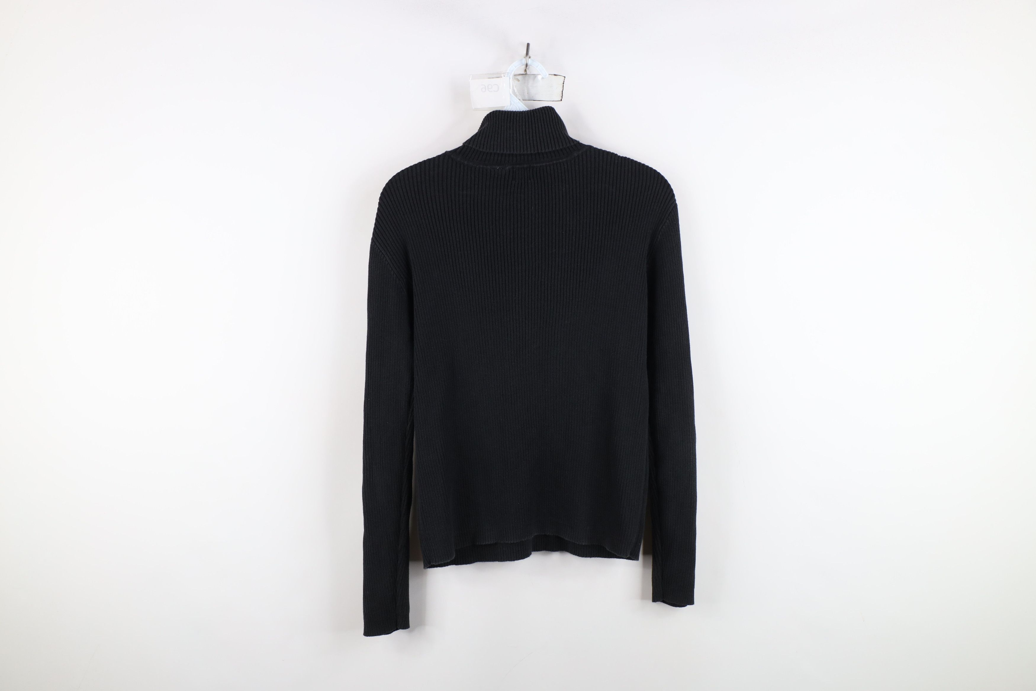 Gap Vintage 90s Gap Blank Ribbed Knit Turtleneck Sweater Black Size M / US 6-8 / IT 42-44 - 9 Thumbnail