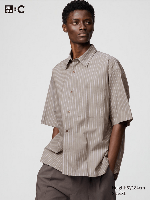 Japanese Brand Uniqlo:C BROADCLOTH OVERSIZED SHORT SLEEVE SHIRT Size US XL / EU 56 / 4 - 2 Thumbnail
