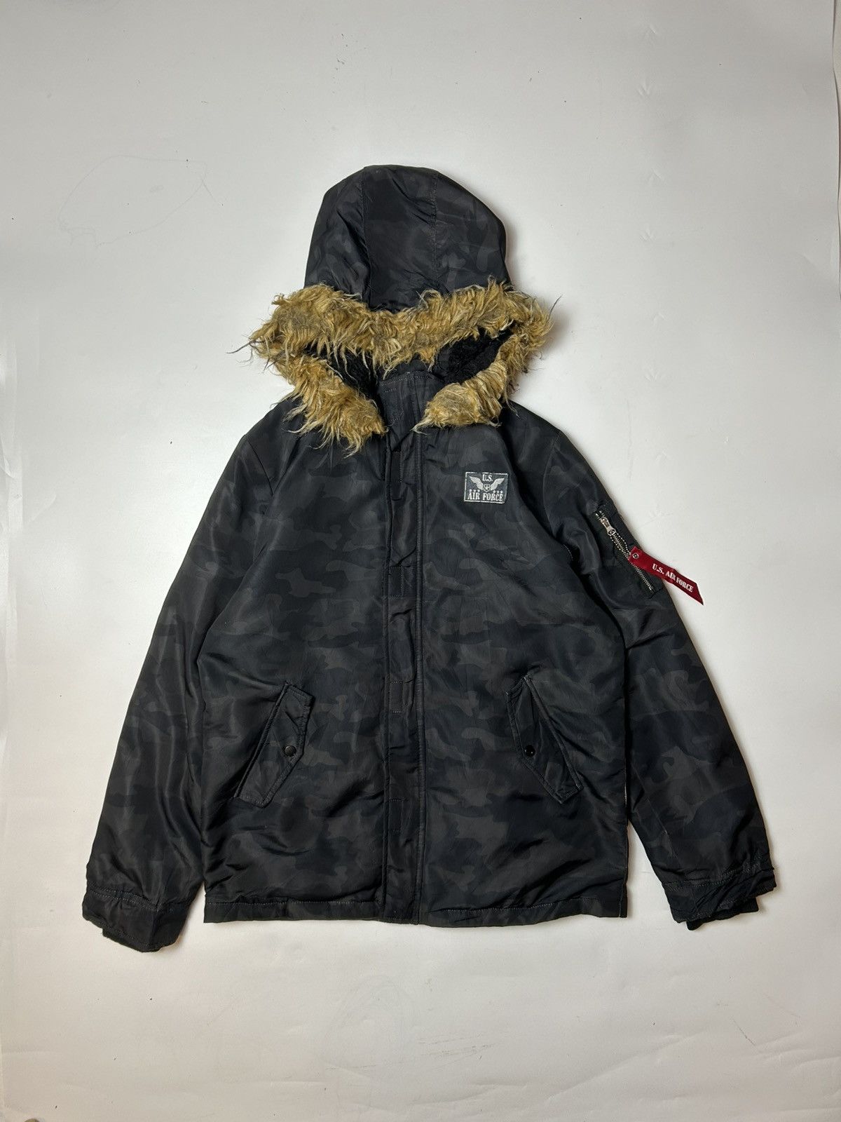 Other CISALPIN US AIR FORCE FAUX FUR HOODIE JACKET WITH GLOVE Size US XS / EU 42 / 0 - 1 Thumbnail