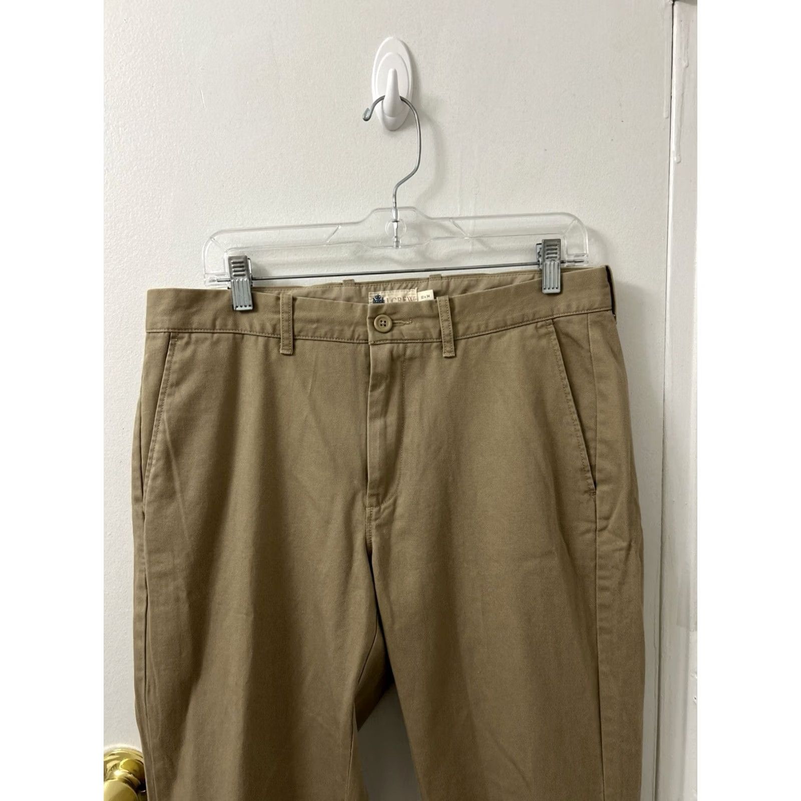 Vintage J. Crew Factory Urban Slim Fit Chino Pants Mens 32x34 Khaki Brown 5-Pocket Zipper Button Flat Front Slim Casual Workwear Trousers Size US 32 / EU 48 - 2 Thumbnail