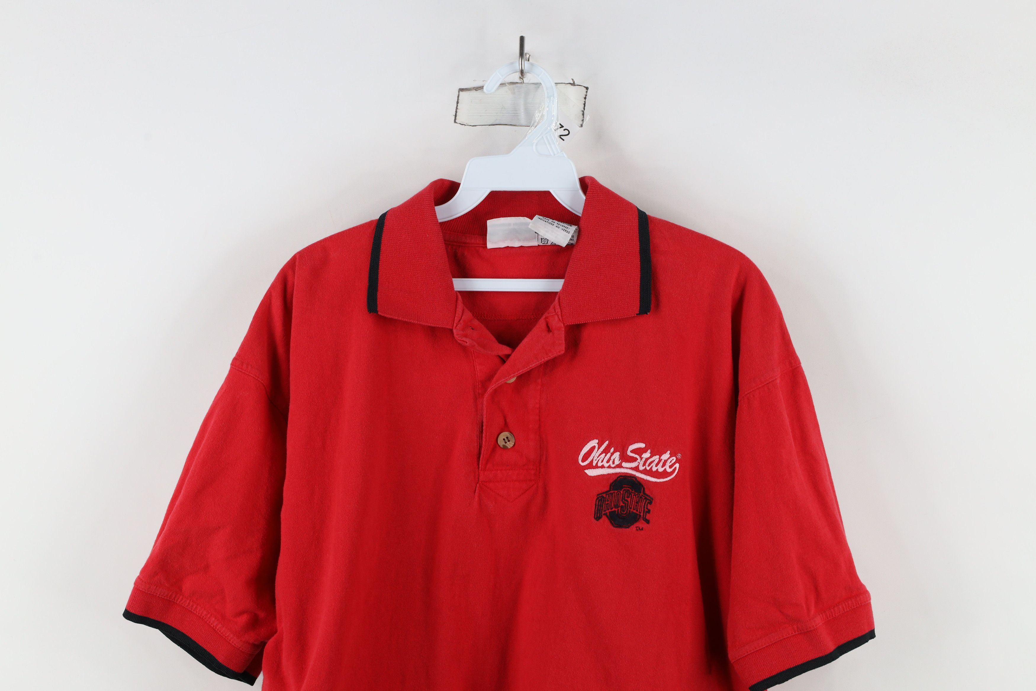 Vintage Vintage 90s Script Ohio State University Football Polo Red Size US L / EU 52-54 / 3 - 2 Thumbnail
