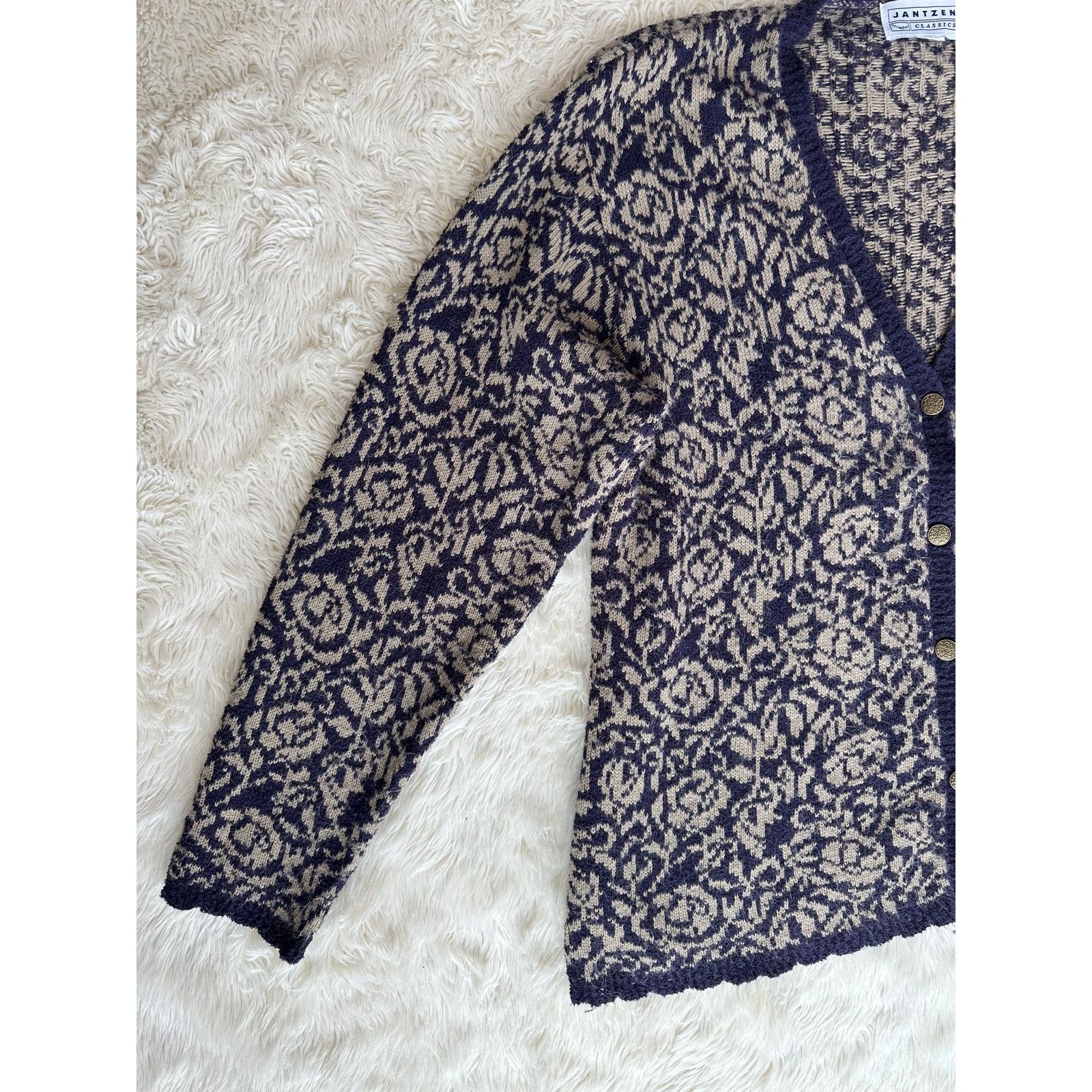 Jantzen Vintage Jantzen Floral Cardigan Size L / US 10 / IT 46 - 3 Thumbnail