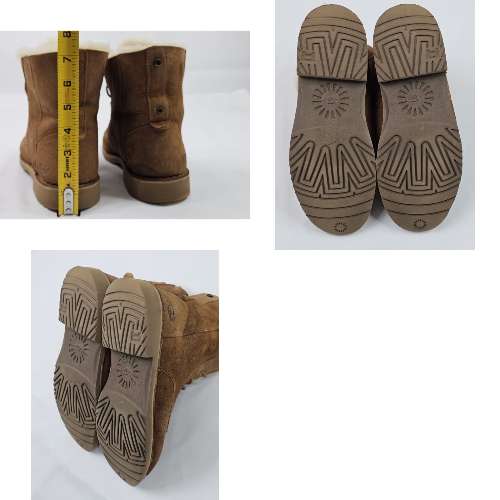 Ugg UGG Quincy Boots Chestnut Suede Sheepskin Lace Ankle Women 8 Leather 1012359 EUC Size US 8 / IT 38 - 9 Thumbnail