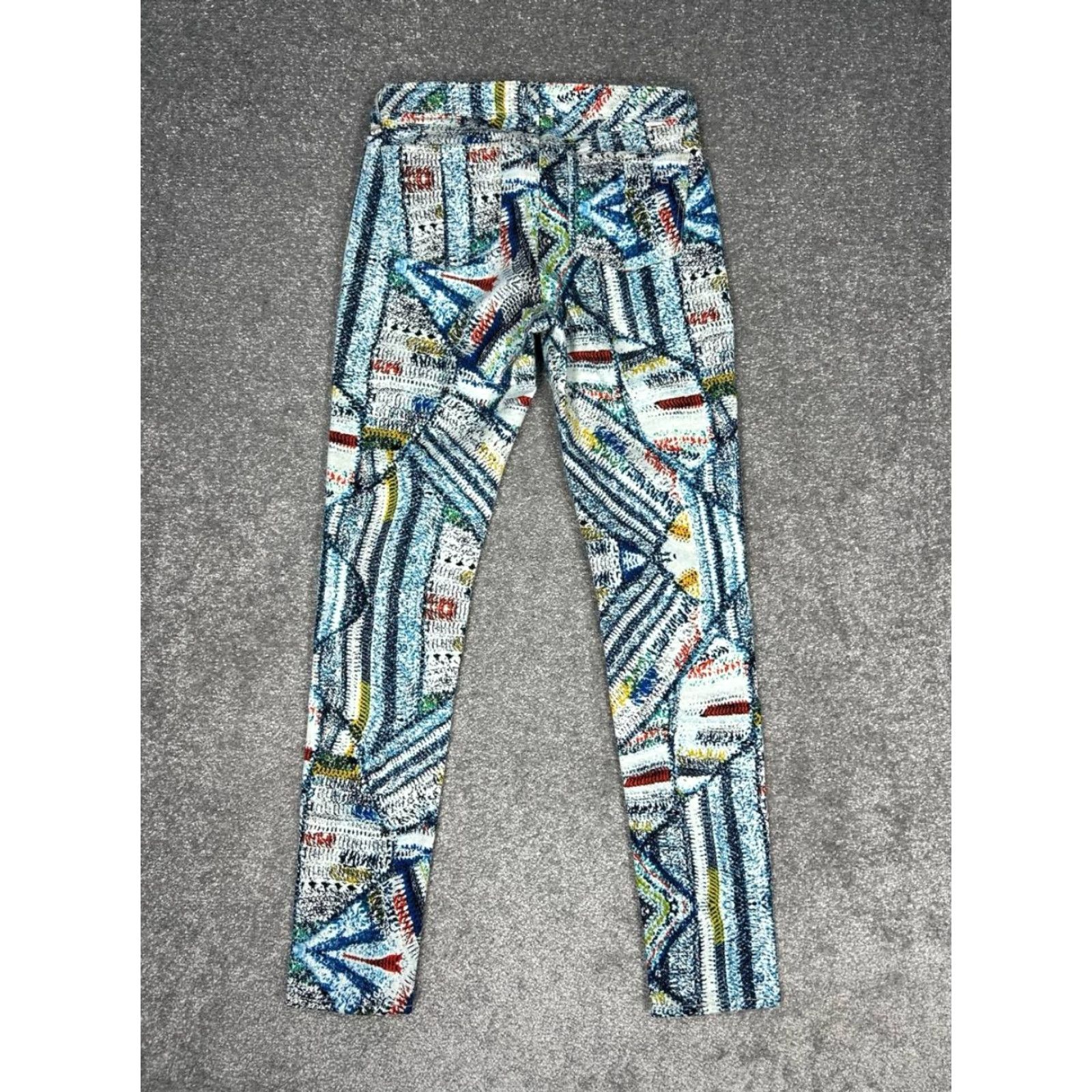 Rag & Bone Rag & Bone Pants Womens 27 Multicolor Abstract Pattern Cotton Surf Knit Mid Rise Tapered 29in Inseam Womens Size 27" / US 4 / IT 40 - 2 Thumbnail