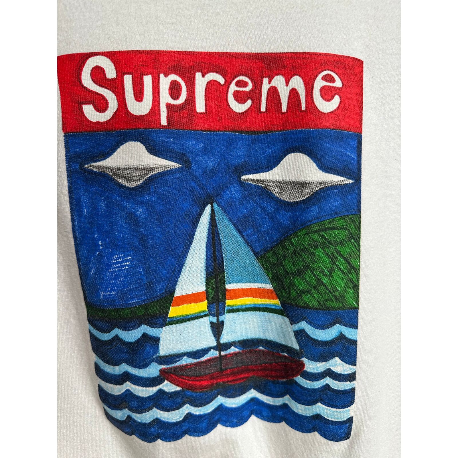 Supreme Supreme White Sailboat Cotton Tee - Size M - Mint Size US M / EU 48-50 / 2 - 3 Thumbnail