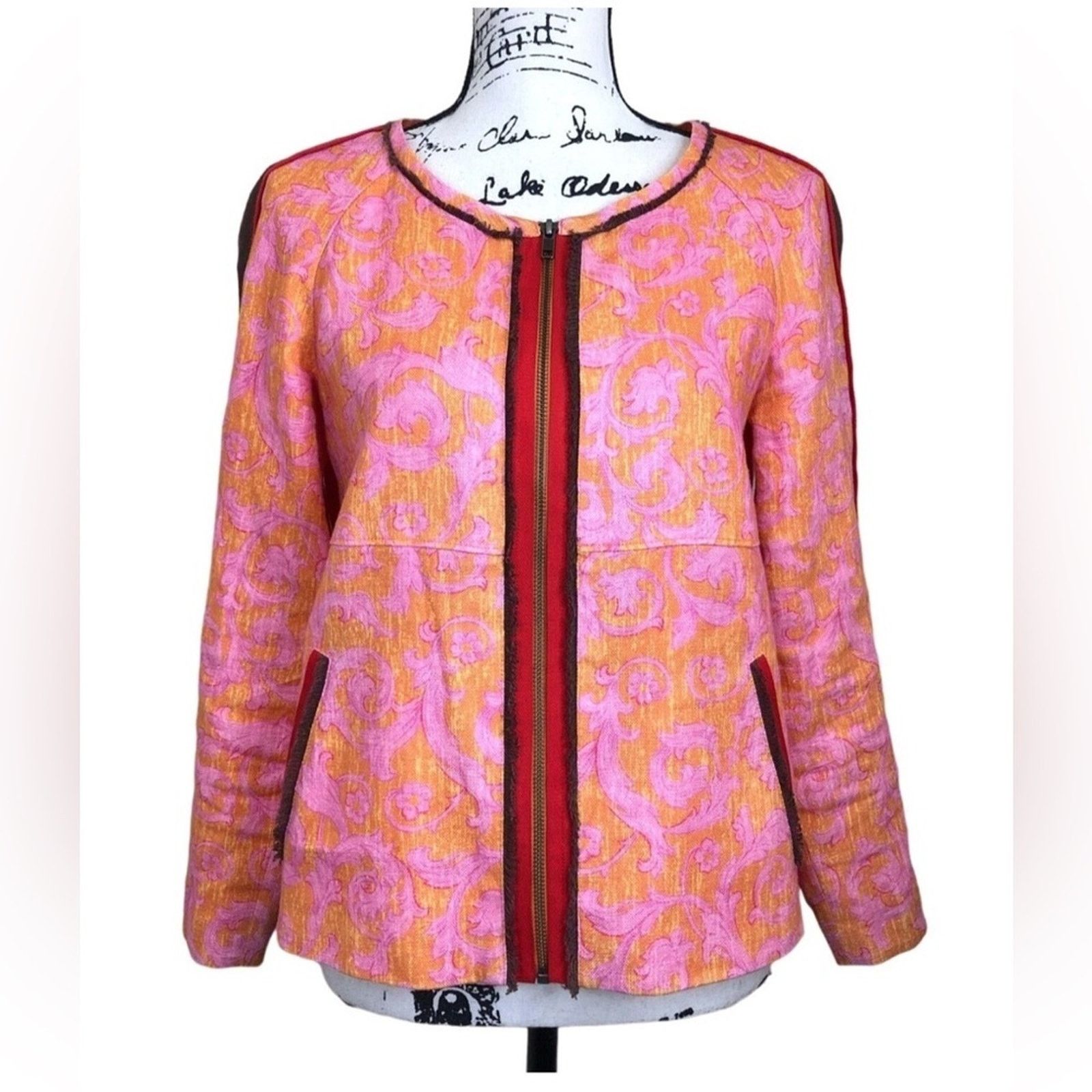Elizabeth and James Nwt- Elizabeth & James— Jane Jacket in printed linen- Sz 10 Size L / US 10 / IT 46 - 1 Thumbnail