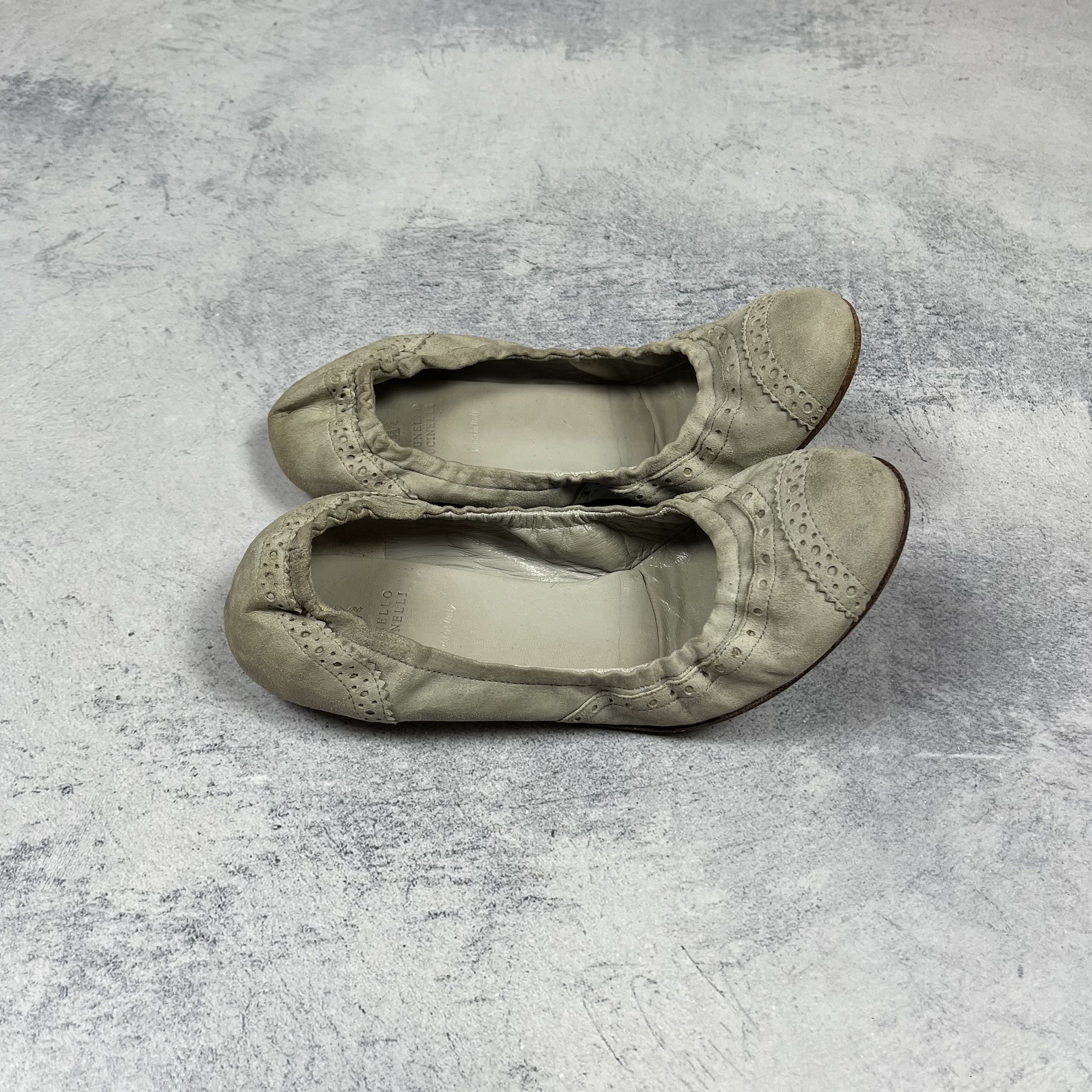 Brunello Cucinelli Ladies Brunello Cucinelli Monili Toe Suede Ballet Flats Size US 6.5 / IT 36.5 - 8 Thumbnail