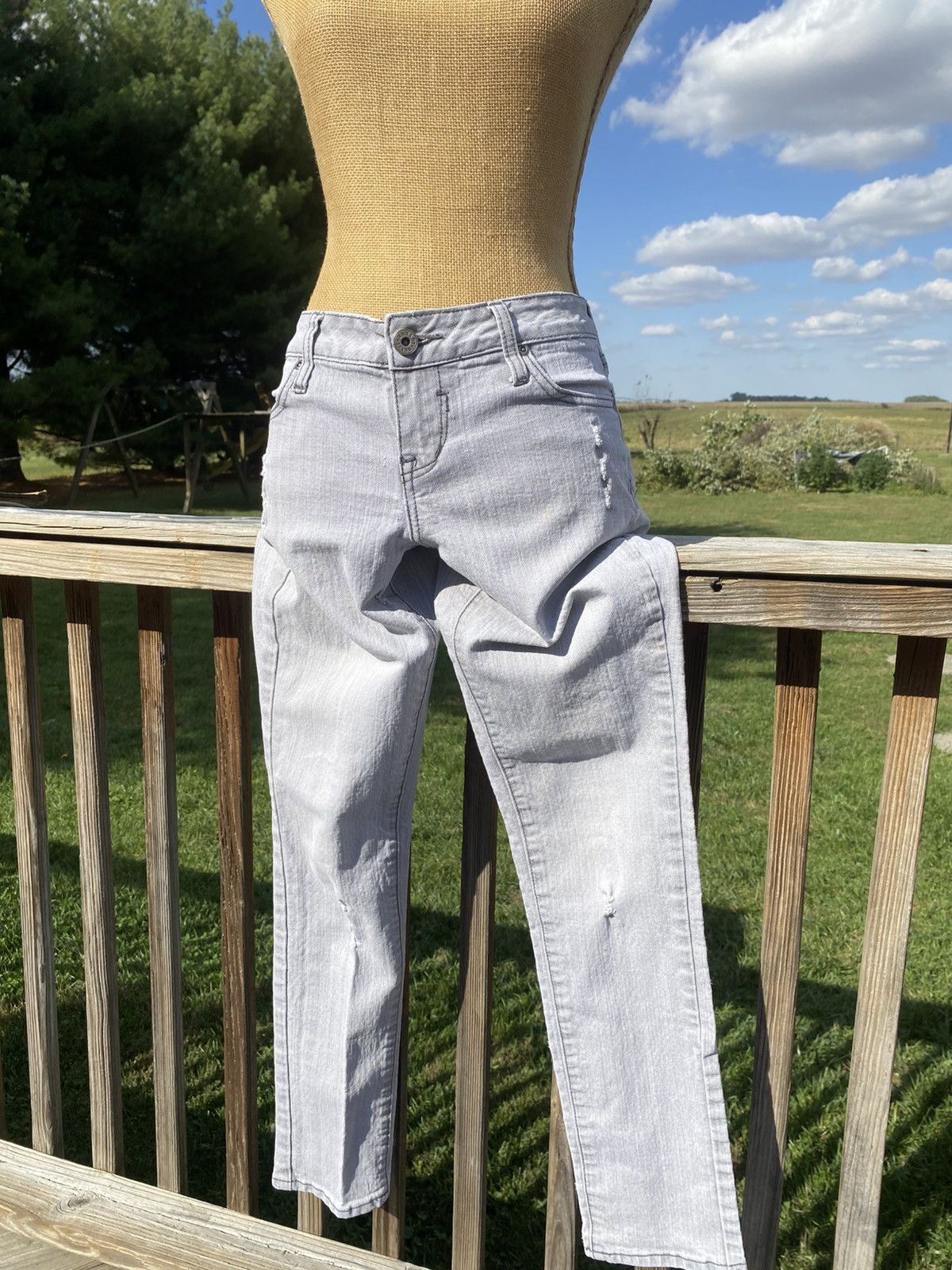 Other Zana Di Jeans Y2K Gray Jeans Size 9 Skinny Distressed Size 30" / US 8 / IT 44 - 7 Thumbnail