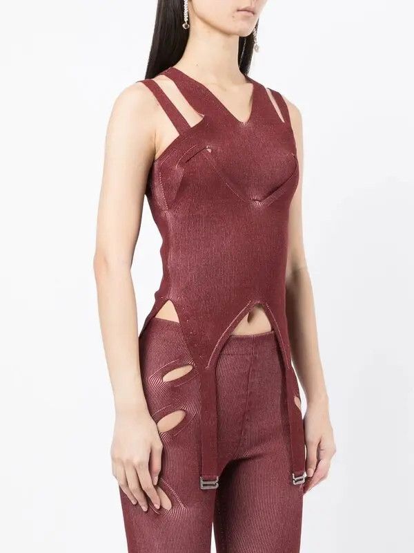 Dion Lee o1mle1224 Lock Slit Tank Oxblood in Red Size XS / US 0-2 / IT 36-38 - 5 Thumbnail