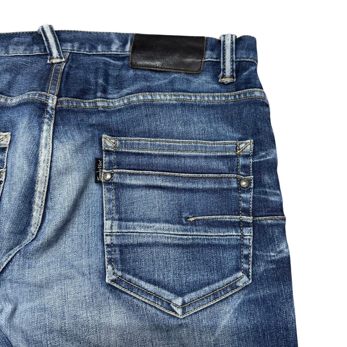 Tornado Mart Tornado Mart Acid Wash Denim Low Flare Jeans Size US 31 - 12 Thumbnail