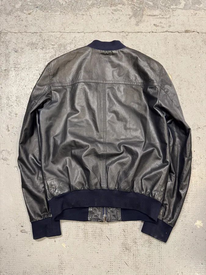 Dolce & Gabbana 2000s Dolce & Gabbana Navy Leather Bomber Jacket Size US M / EU 48-50 / 2 - 3 Thumbnail