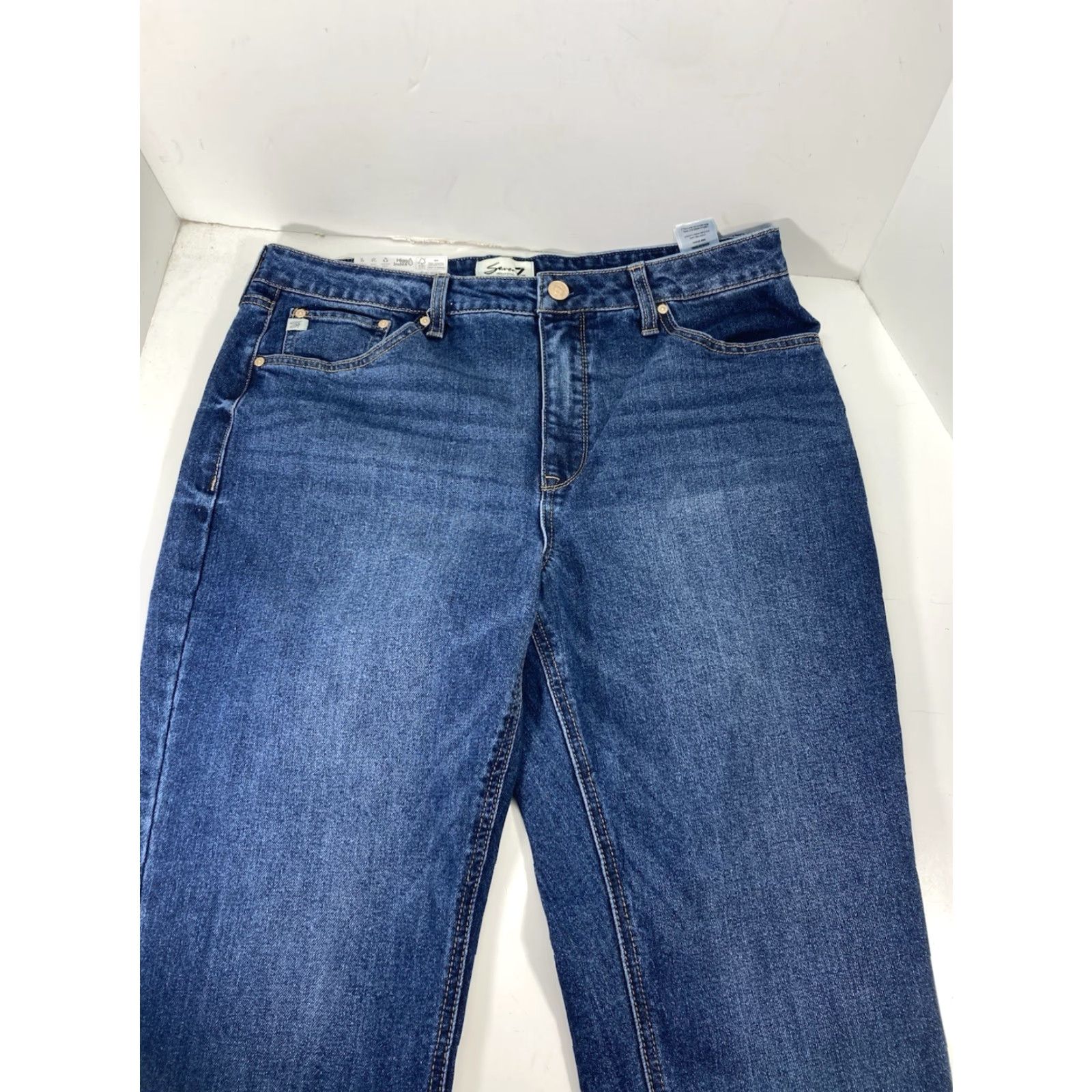 Vintage VINTAGE Seven7 90s Straight Jeans Women Size 16 36X30 Blue Denim High Rise Stretch NWT Size 38" / US 16 / IT 52 - 5 Thumbnail