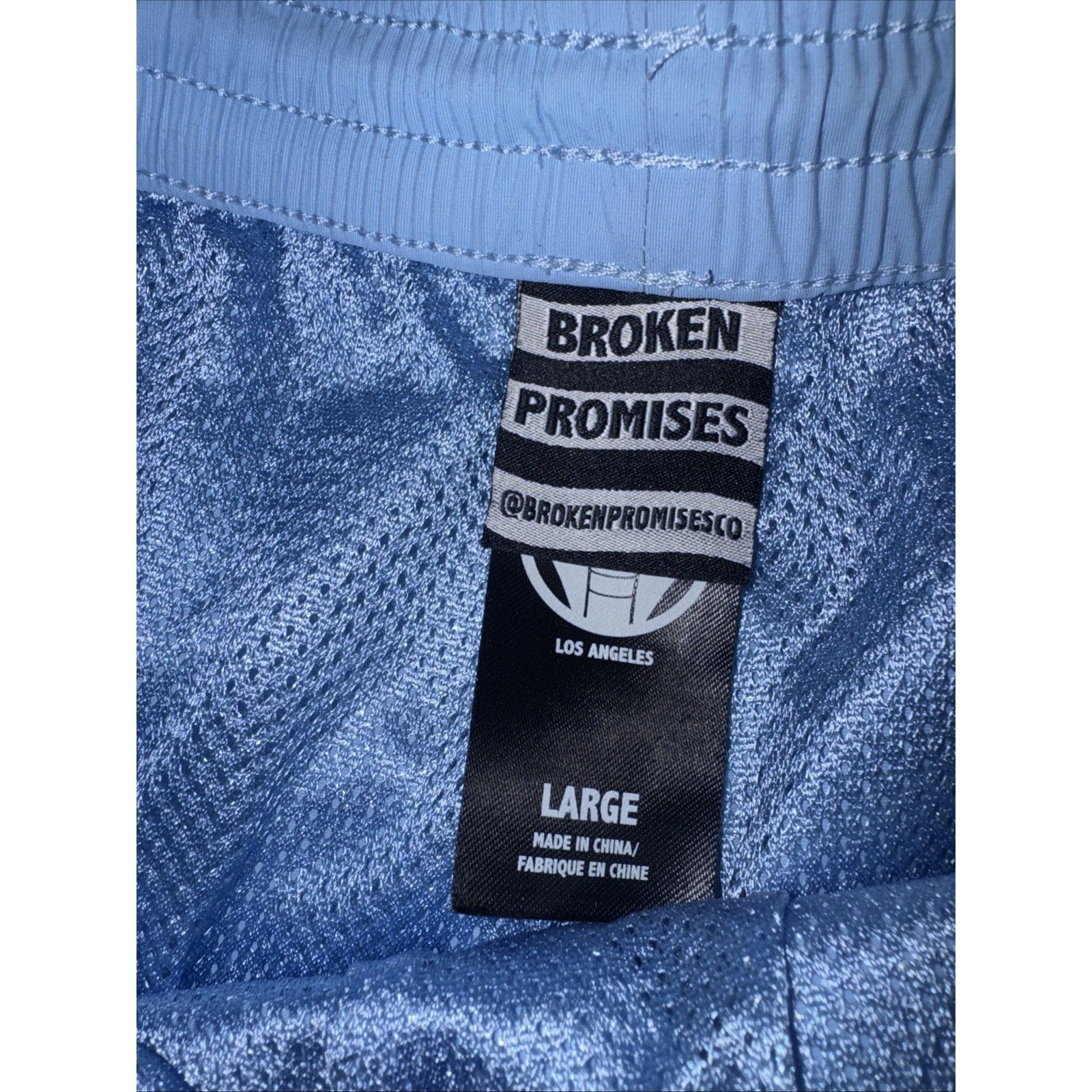 Broken Promises Co. Broken Promises Pants L Blue Windbreaker Media Print joggers Size US 34 / EU 50 - 2 Thumbnail