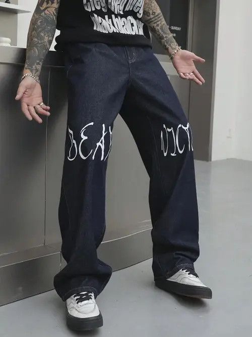 Japanese Brand × Vintage Vintage RETRO Y2K 90s jeans denim Size US 34 / EU 50 - 1 Thumbnail