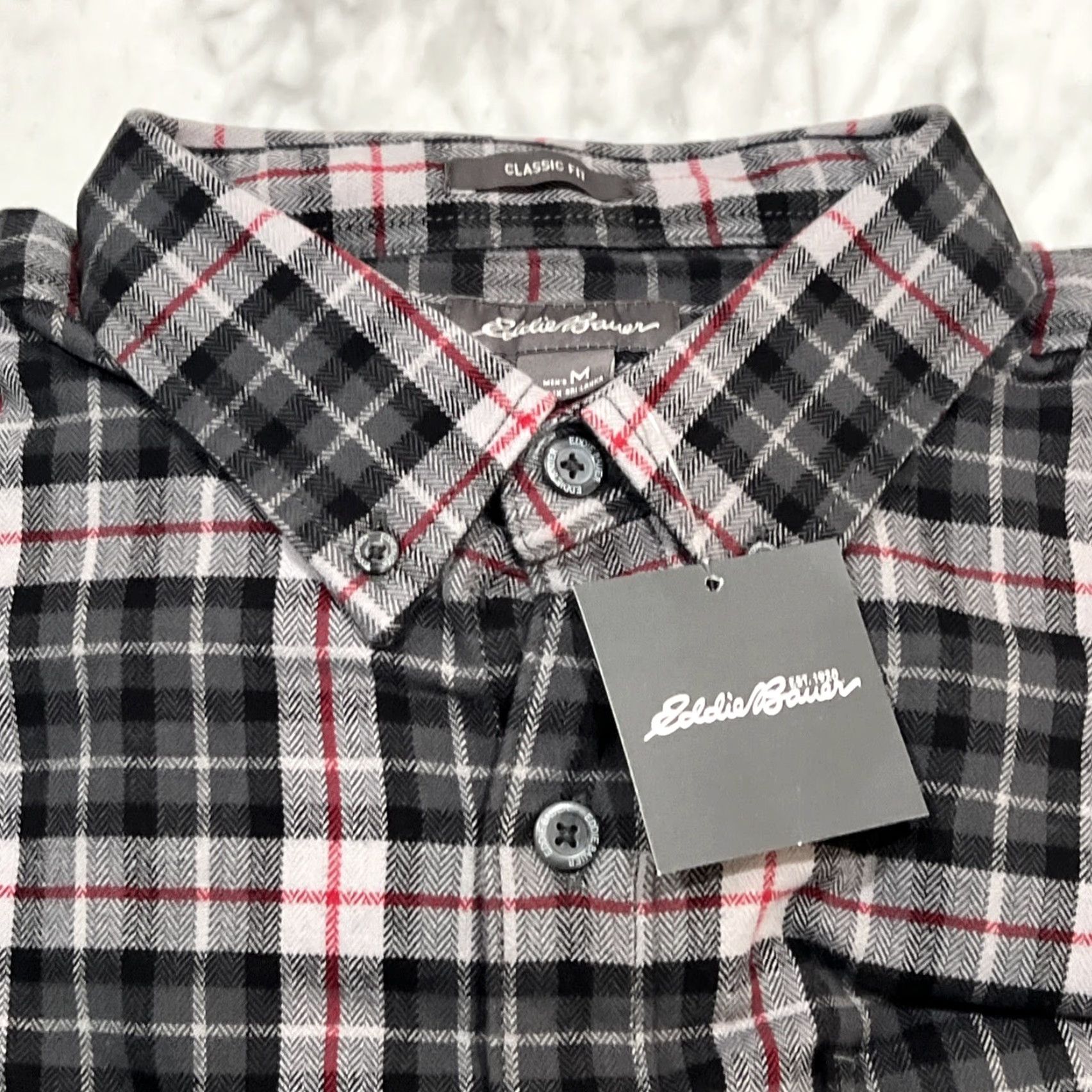 Eddie Bauer VINTAGE Eddie Bauer Button Down Shirt Men’s M Long Sleeve Flannel Ash Plaid NWT Size US M / EU 48-50 / 2 - 6 Thumbnail