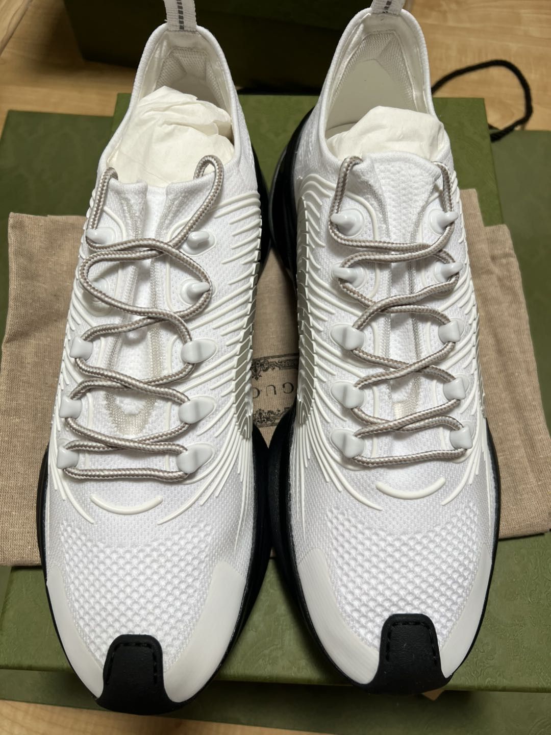 Gucci Gucci Run White Black Size US 13 / EU 46 - 3 Thumbnail