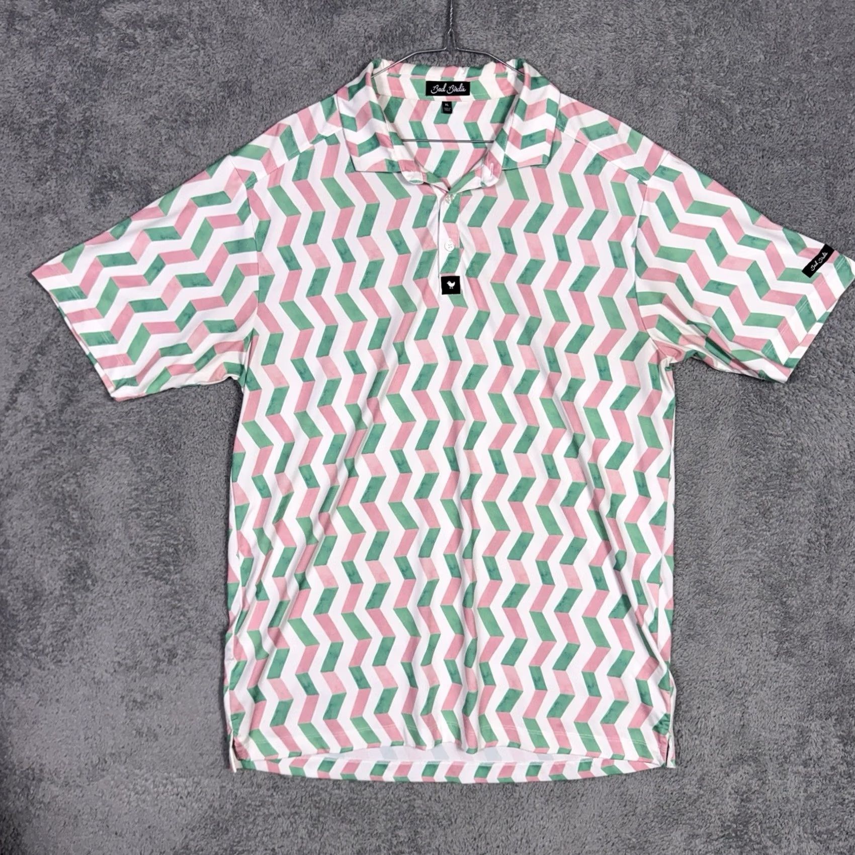 Vintage Bad Birdie Polo Shirt Men’s XL Watermelon Geometric All Over Beach Shirt Size US XL / EU 56 / 4 - 3 Thumbnail