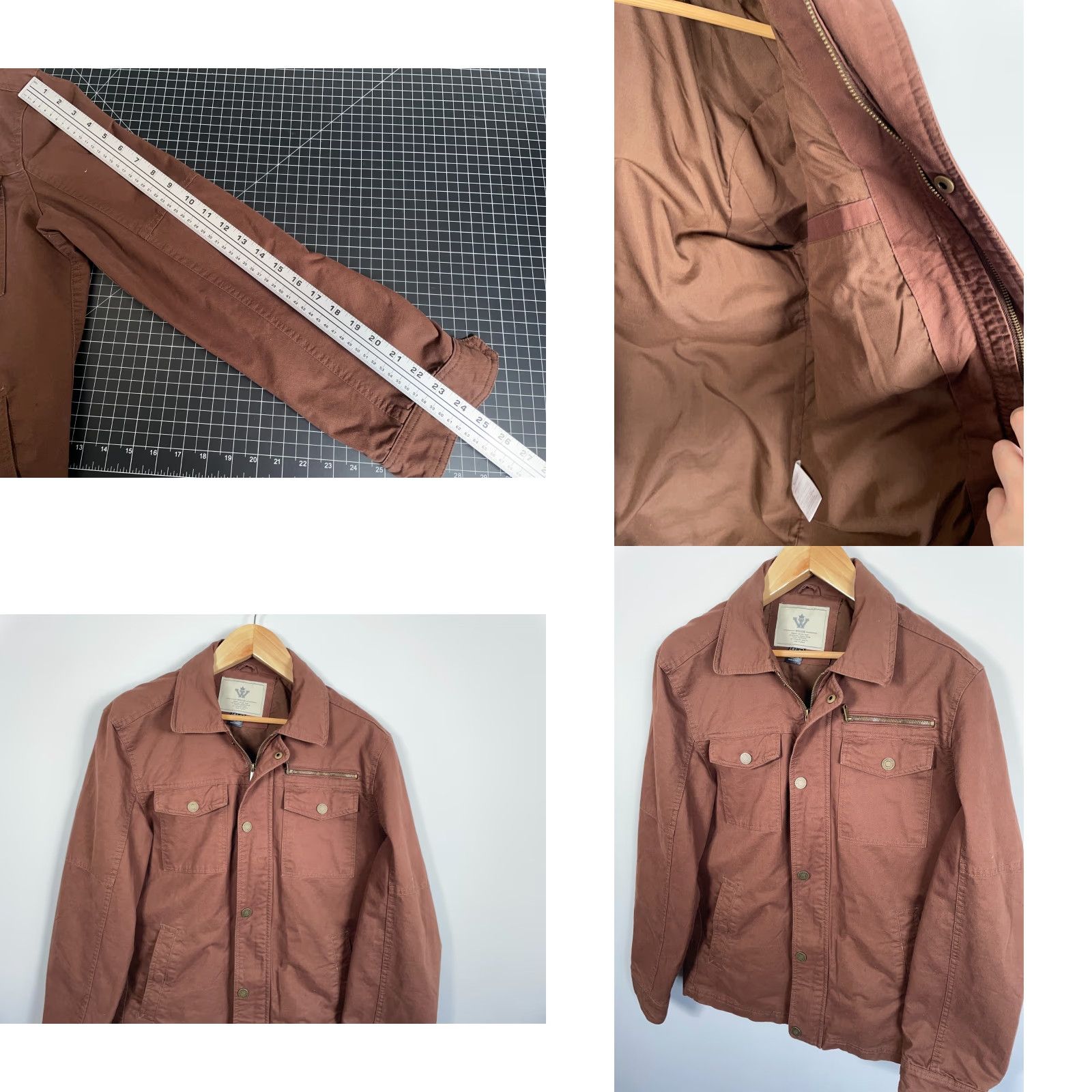 Vintage Wenven Jacket Men's Medium Brown Military Coat Cotton Jacket Short Zip Full Zip Pockets Vintage: No Size US M / EU 48-50 / 2 - 8 Thumbnail