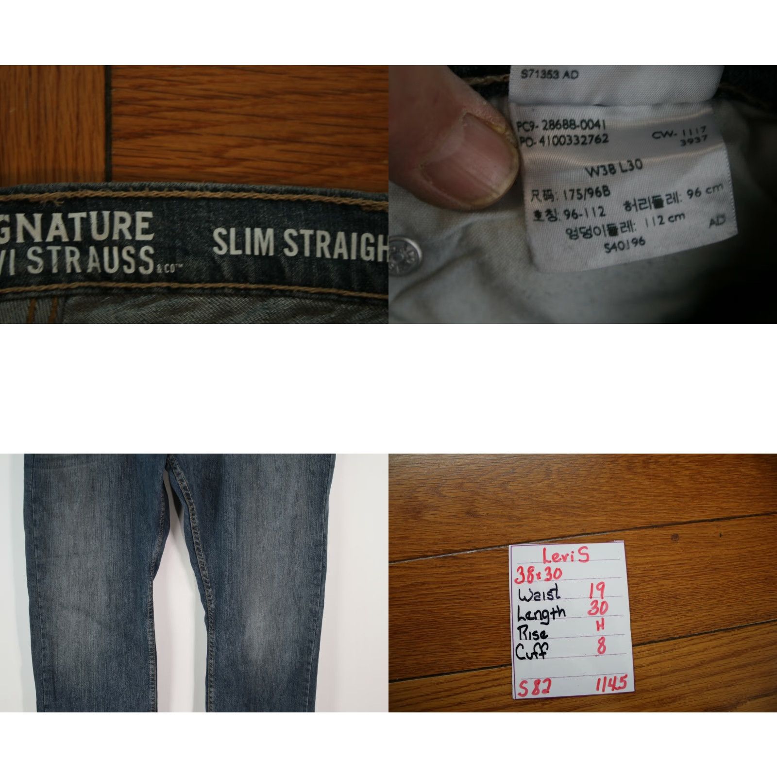 Levi's Levi's Men's Slim Fit Straight Leg Blue Denim Jeans 38X30 Size US 38 / EU 54 - 8 Thumbnail