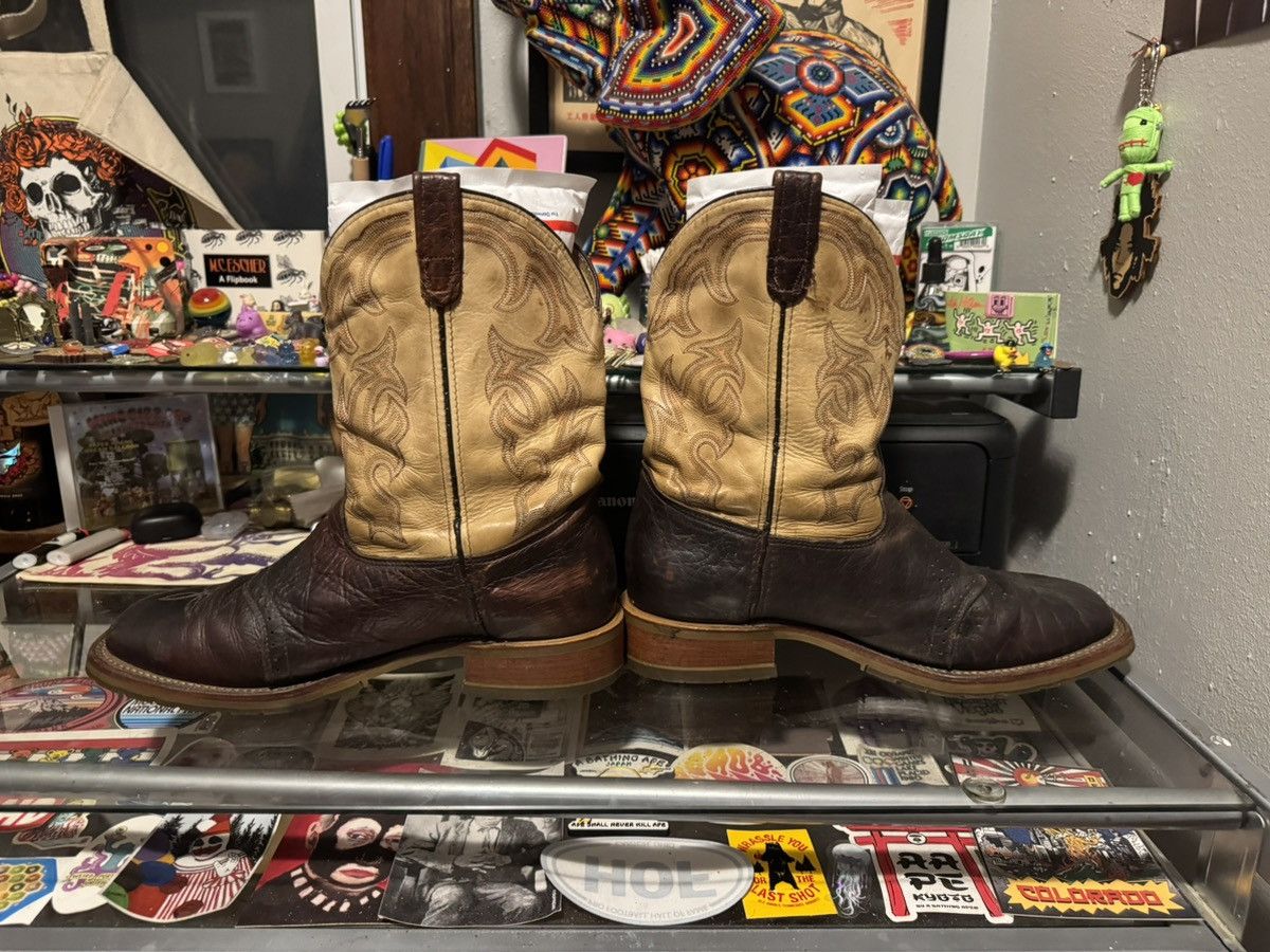 DOUBLE HELIX Double H Two Tone Leather Cowboy Boots Size US 13 / EU 46 - 5 Thumbnail
