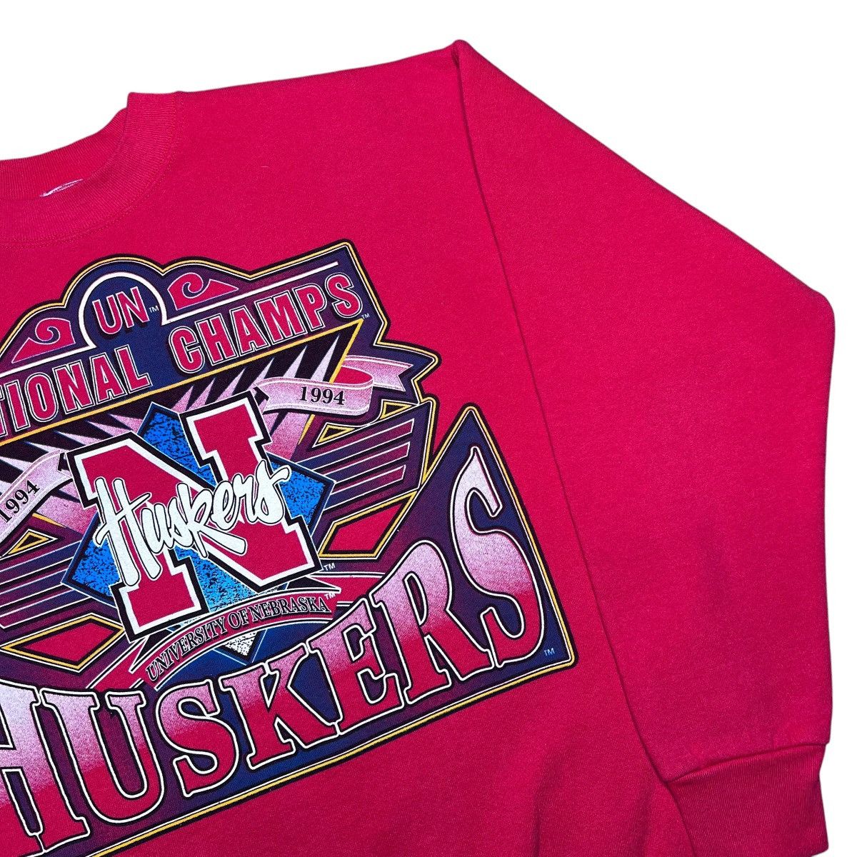 NCAA × Vintage Vtg 1994 NCAA Nebraska Huskers National Champions Sweatshirt Size US XL / EU 56 / 4 - 16 Thumbnail
