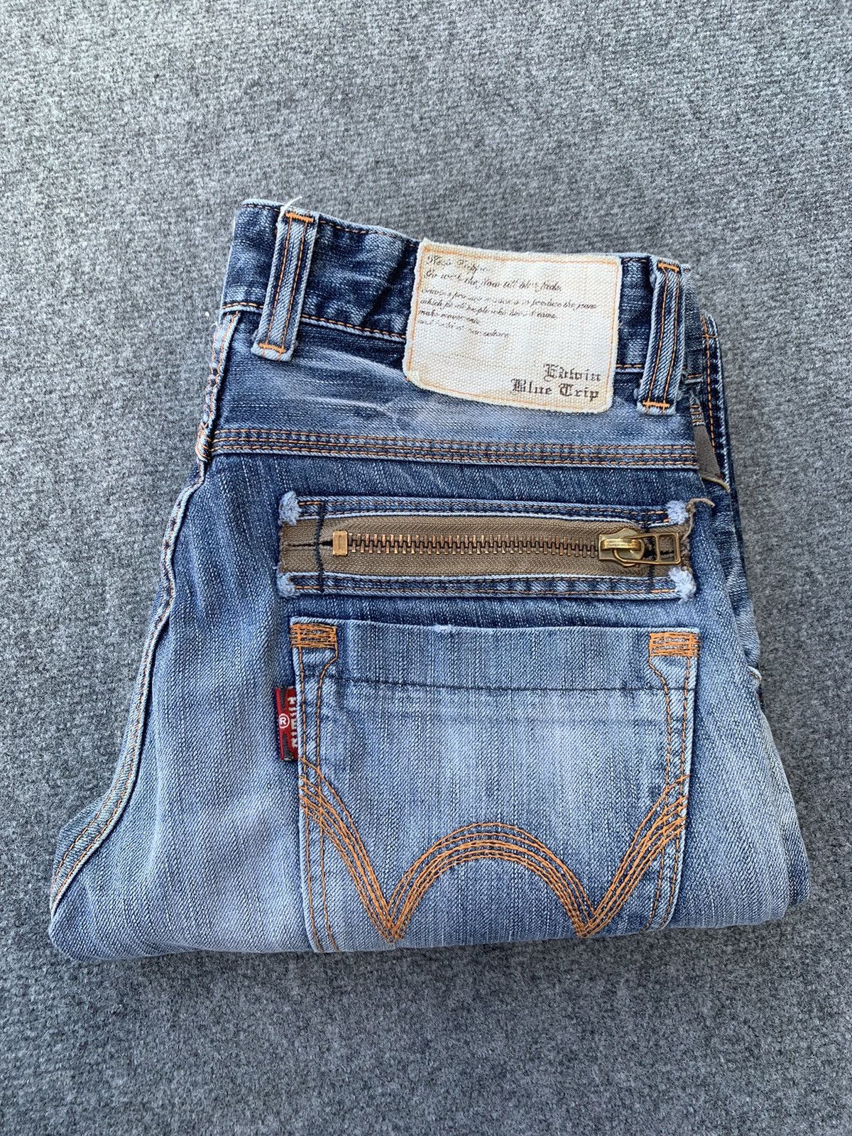 Edwin Edwin Blue Trip faded blue mud wash. Size US 31 - 12 Thumbnail