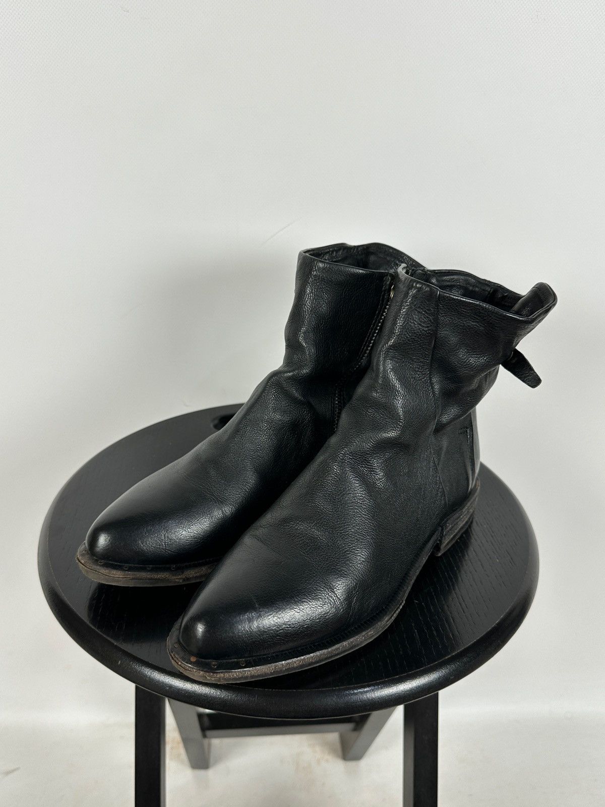 A.S.98 A.S.98. Airstep Black Leather Biker Ankle Boots Size US 8 / IT 38 - 4 Thumbnail