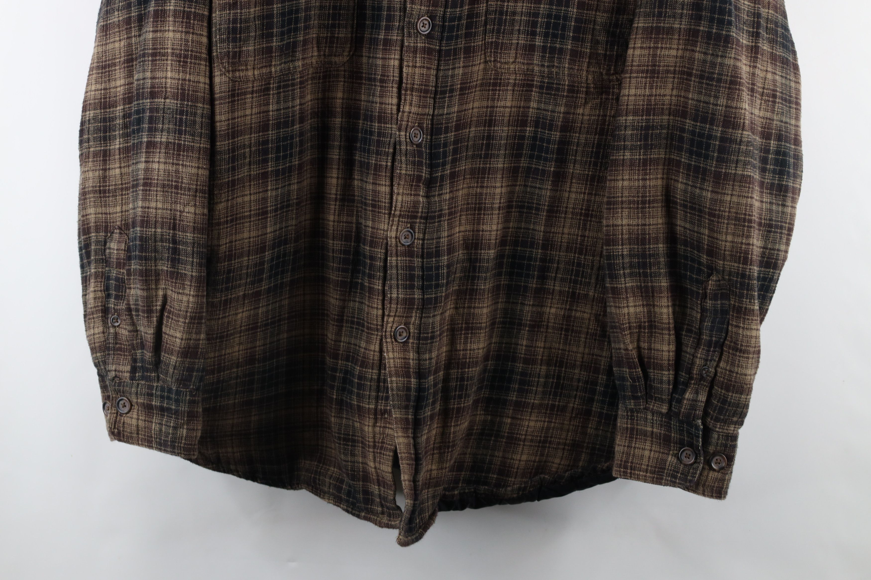 Vintage Vintage 90s Streetwear Button Shirt Jacket Brown Plaid Size US XL / EU 56 / 4 - 3 Thumbnail