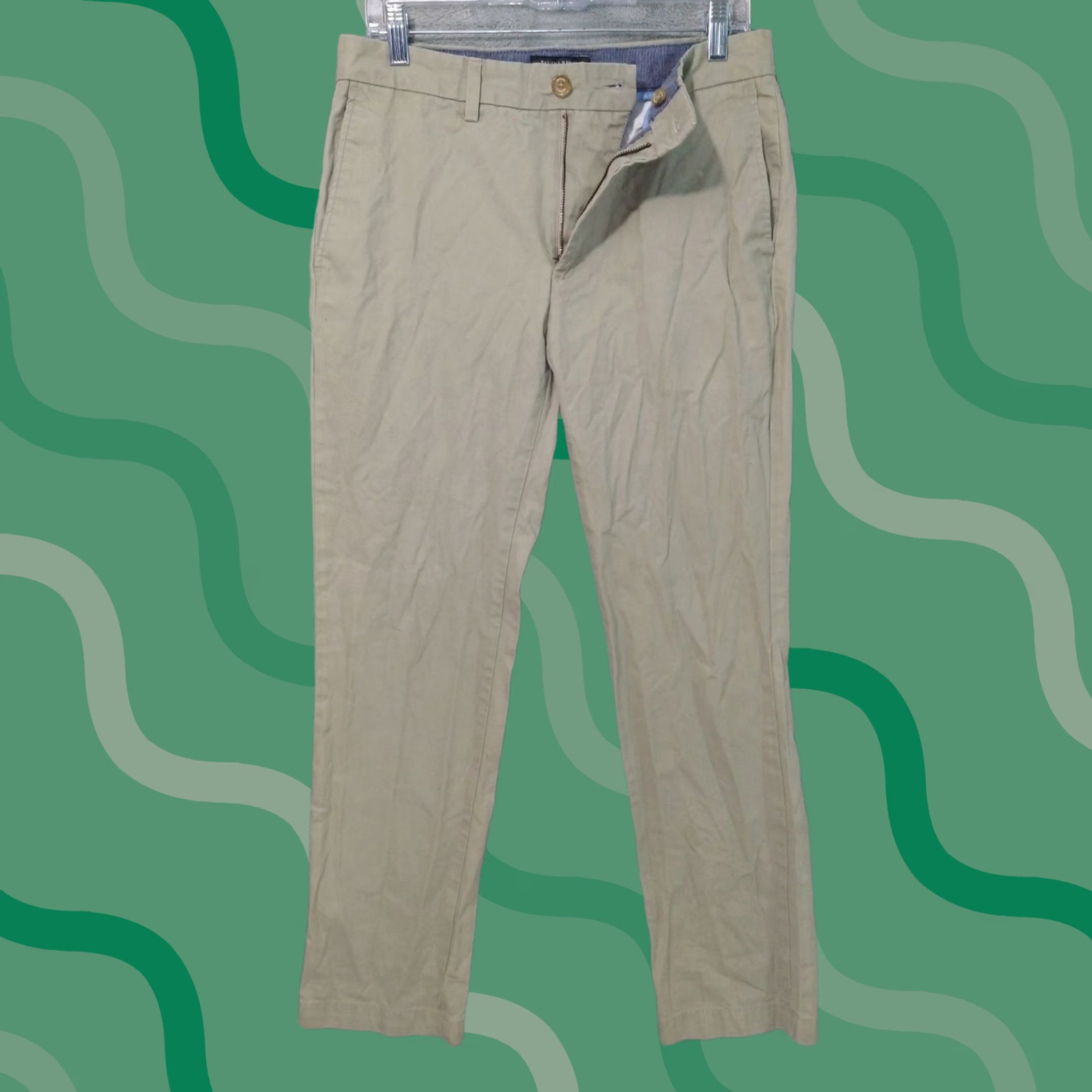 Banana Republic Banana Republic Pants Mens 31x32 Beige Emerson Chino Straight Leg Flat Front Casual Pant Size US 31 - 1 Thumbnail