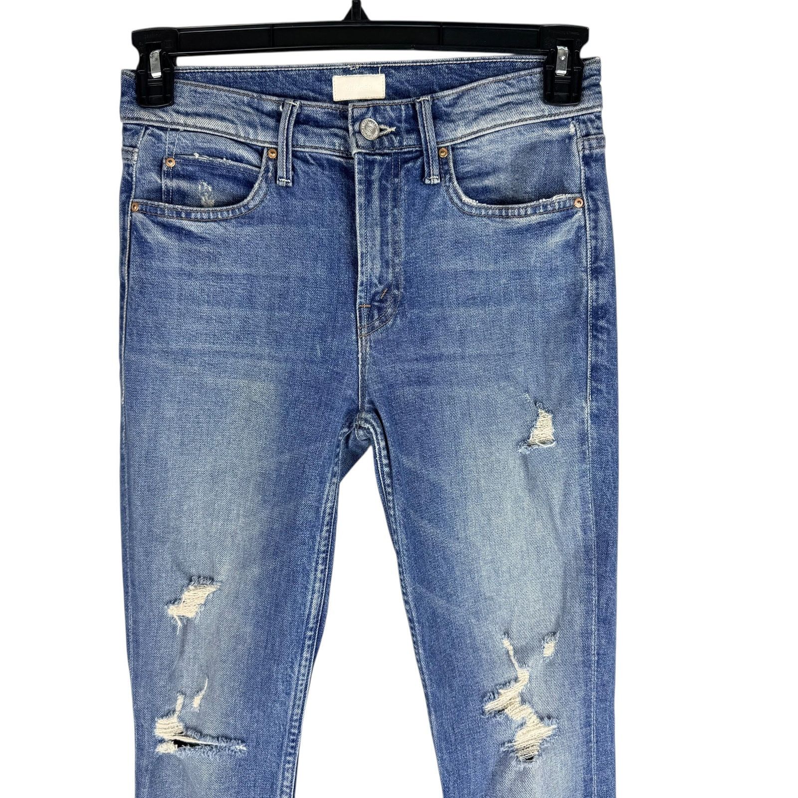 MOTHER Mother The Flirt Straight Leg Distressed Jeans Cold Feet Size 25" / US 0 / IT 36 - 3 Thumbnail