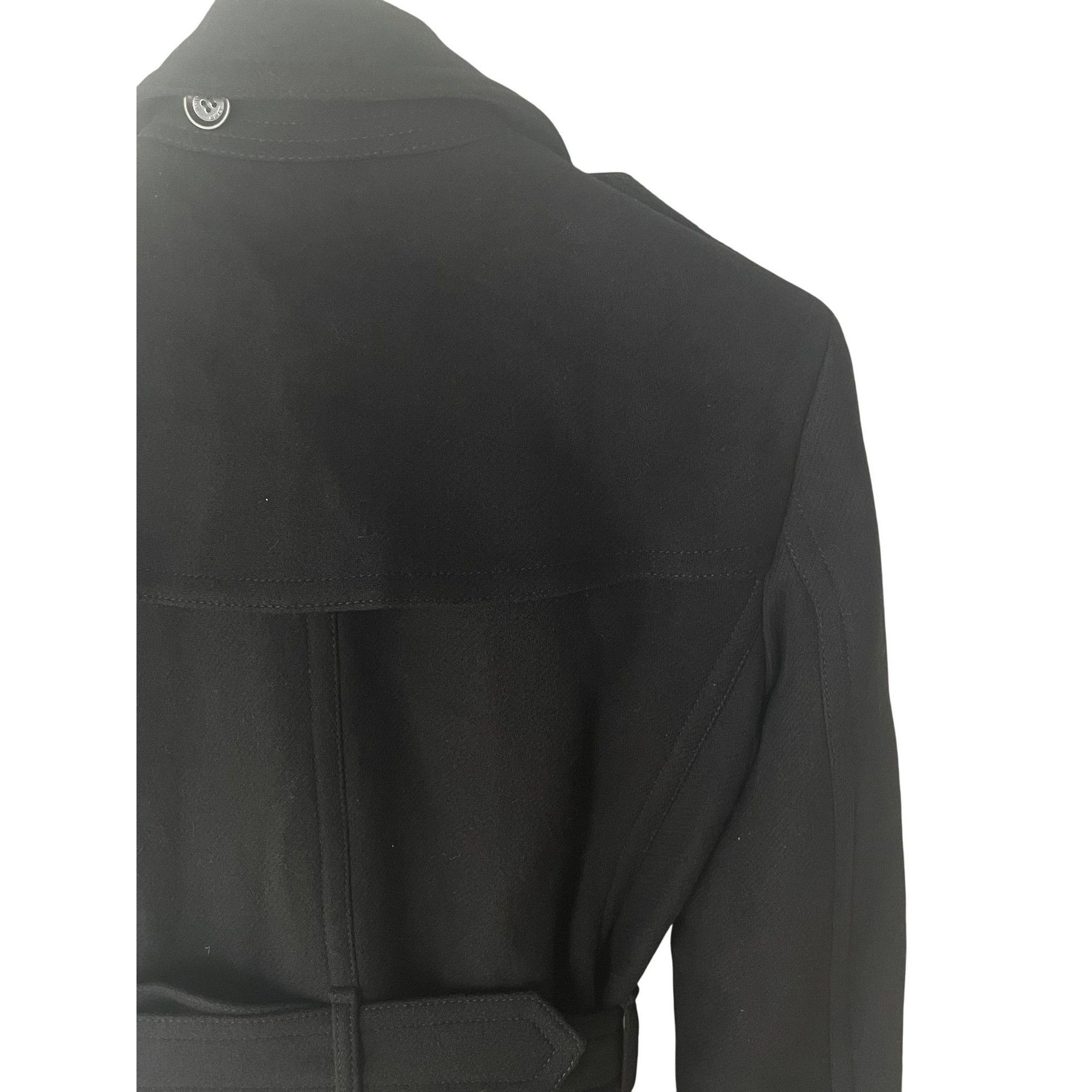 Burberry Burberry Black Wool Blend Double-Breasted Belted Coat Size L / US 10 / IT 46 - 6 Thumbnail