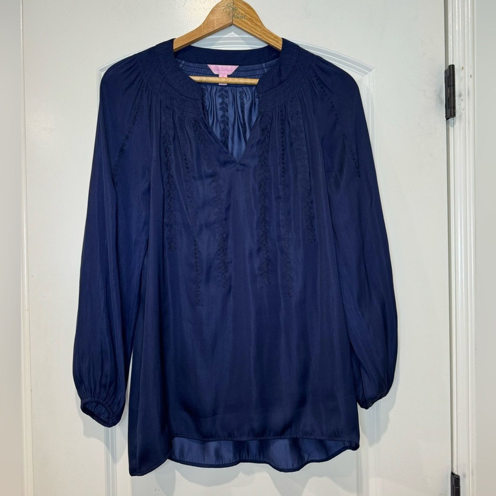 Lilly Pulitzer Lilly Pulitzer Hollis Long Sleeve Embroidered Blouse Size XS Size XS / US 0-2 / IT 36-38 - 7 Thumbnail