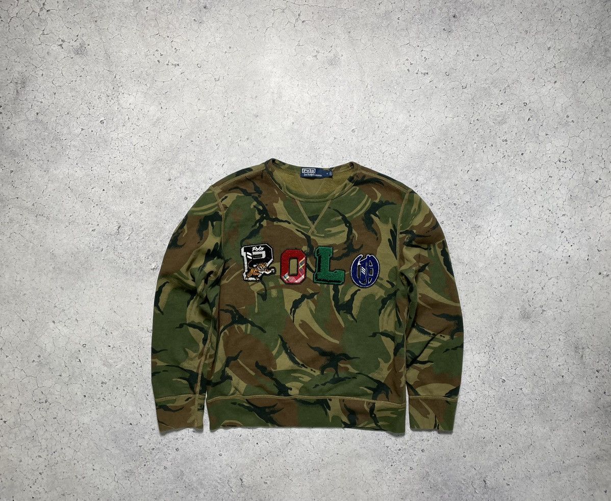 Polo Ralph Lauren Polo Ralph Lauren Vintage Big Logo Y2K Camo Sweatshirt Rare Size US M / EU 48-50 / 2 - 1 Thumbnail