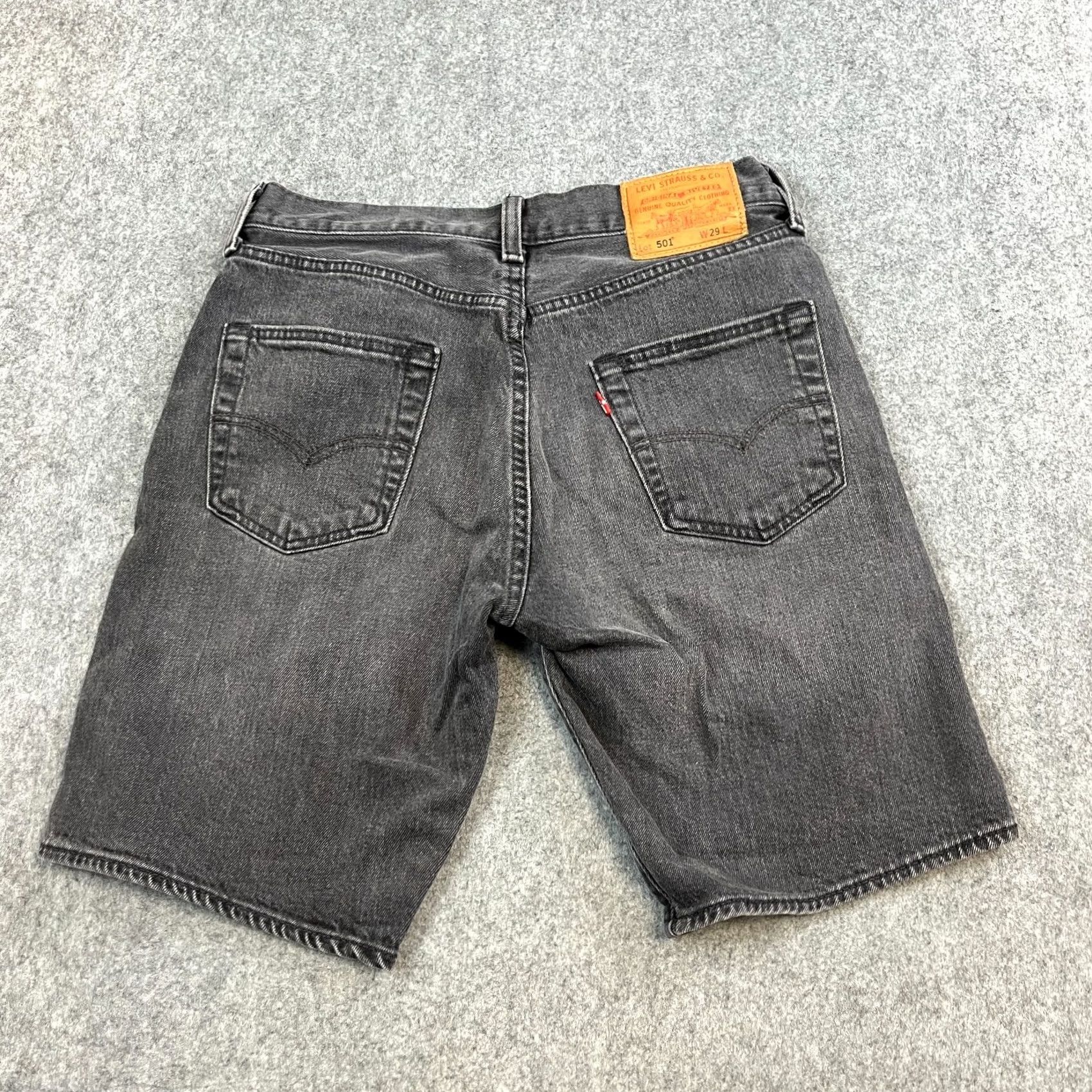 Levi's Levi's 501 Mens Bermuda Shorts Denim Grey Wash W29 Stretch Premium Big E Regular Waist 5-Pocket Mens From Egypt Size US 29 - 2 Thumbnail