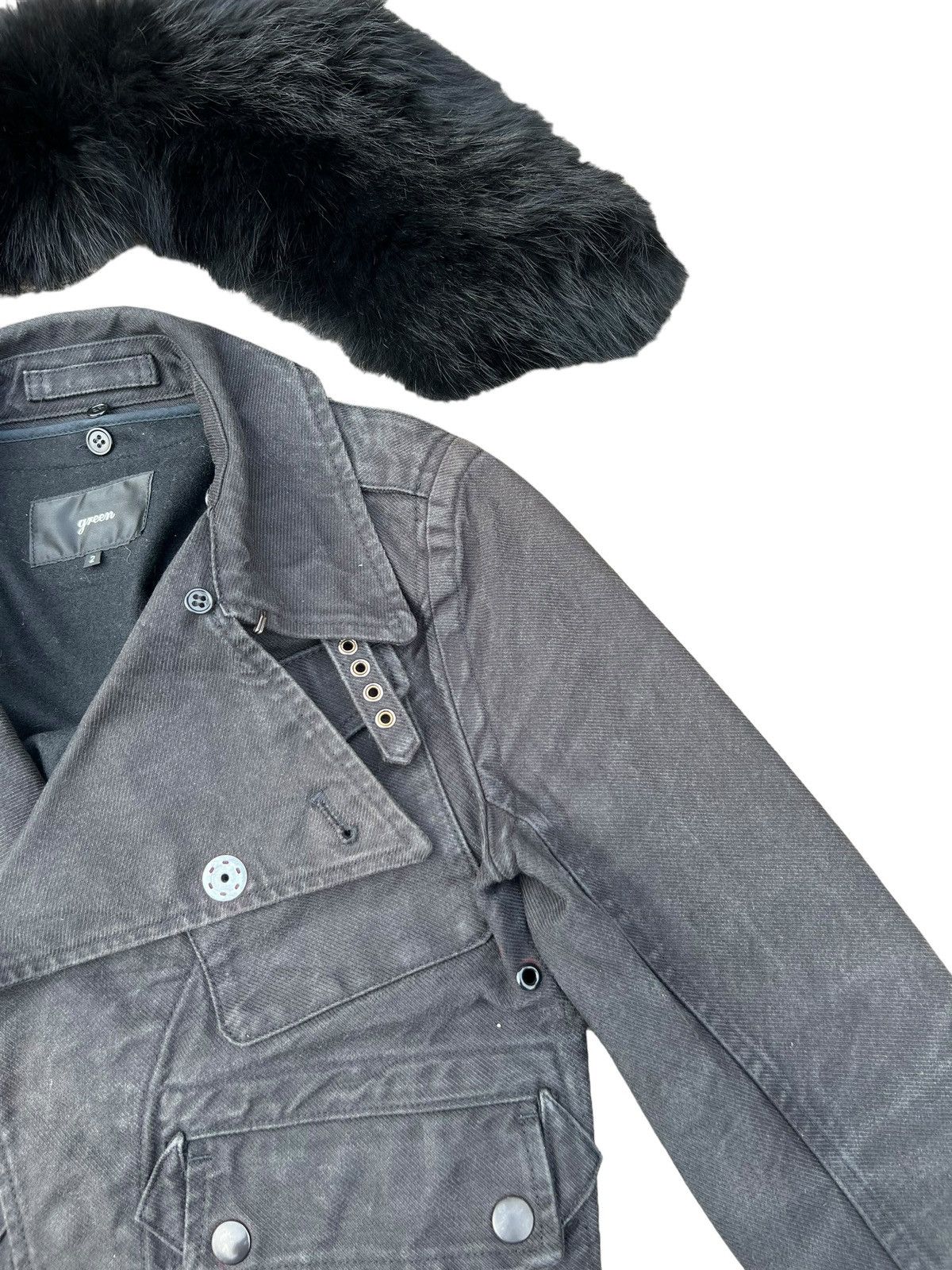 HYKE × If Six Was Nine Green Hideaki Yoshihara Coyote Fur Rider Denim Jacket Size US S / EU 44-46 / 1 - 7 Thumbnail