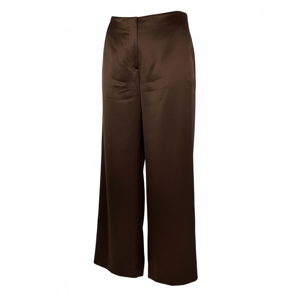 DKNY DKNY Silk Brown Wide Leg Pants Slacks sz 12 Size 34" / US 12 / IT 48 - 1 Thumbnail